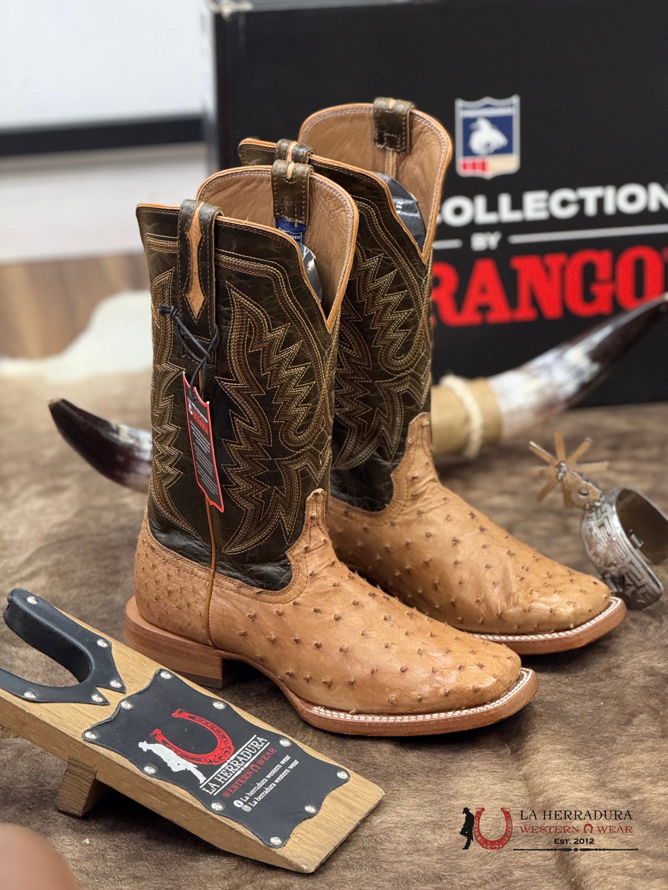 DURANGO PRCA COLLECTION OSTRICH NATURAL BOTAS HOMBRES