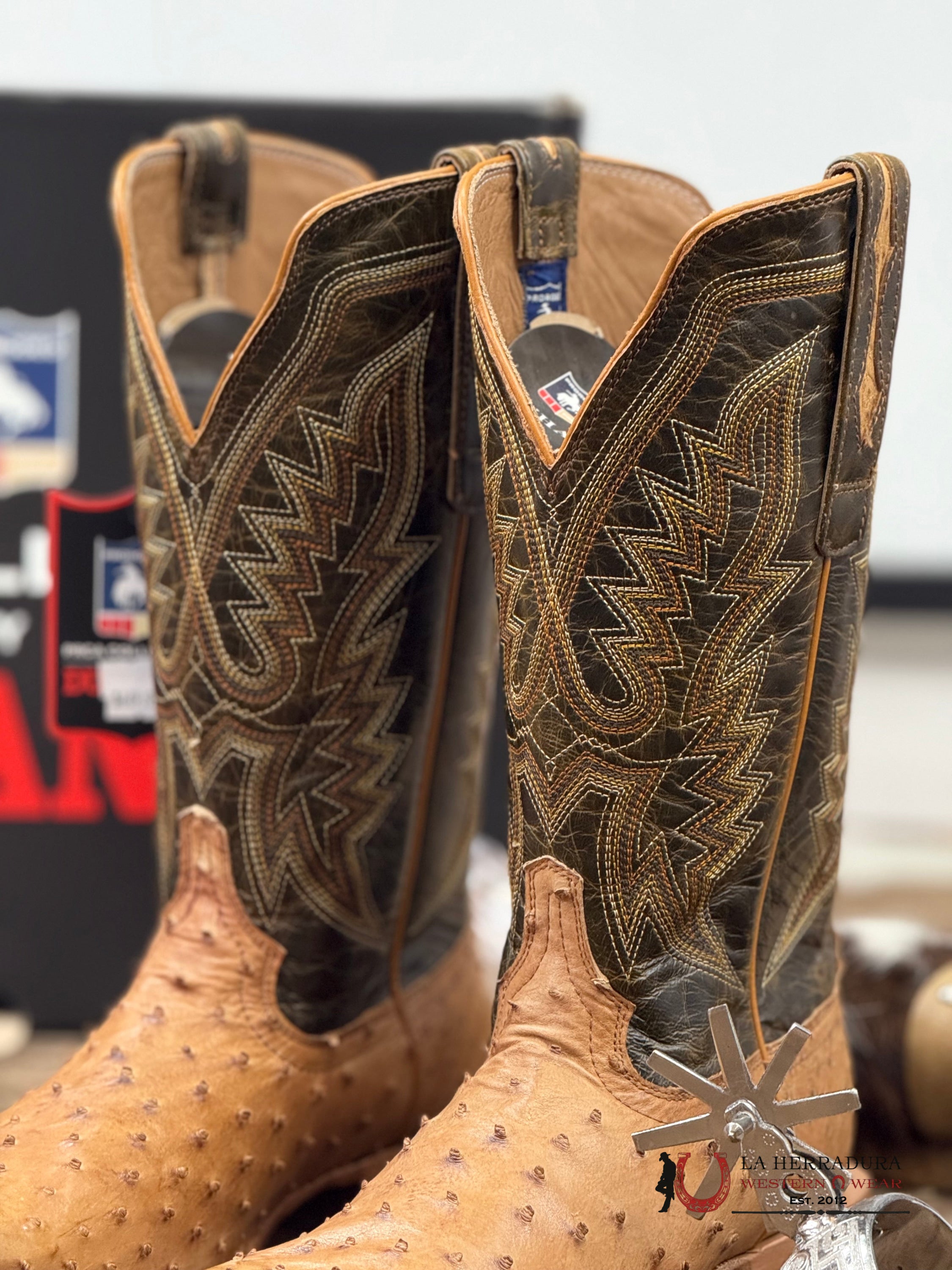 DURANGO PRCA COLLECTION OSTRICH NATURAL BOTAS HOMBRES