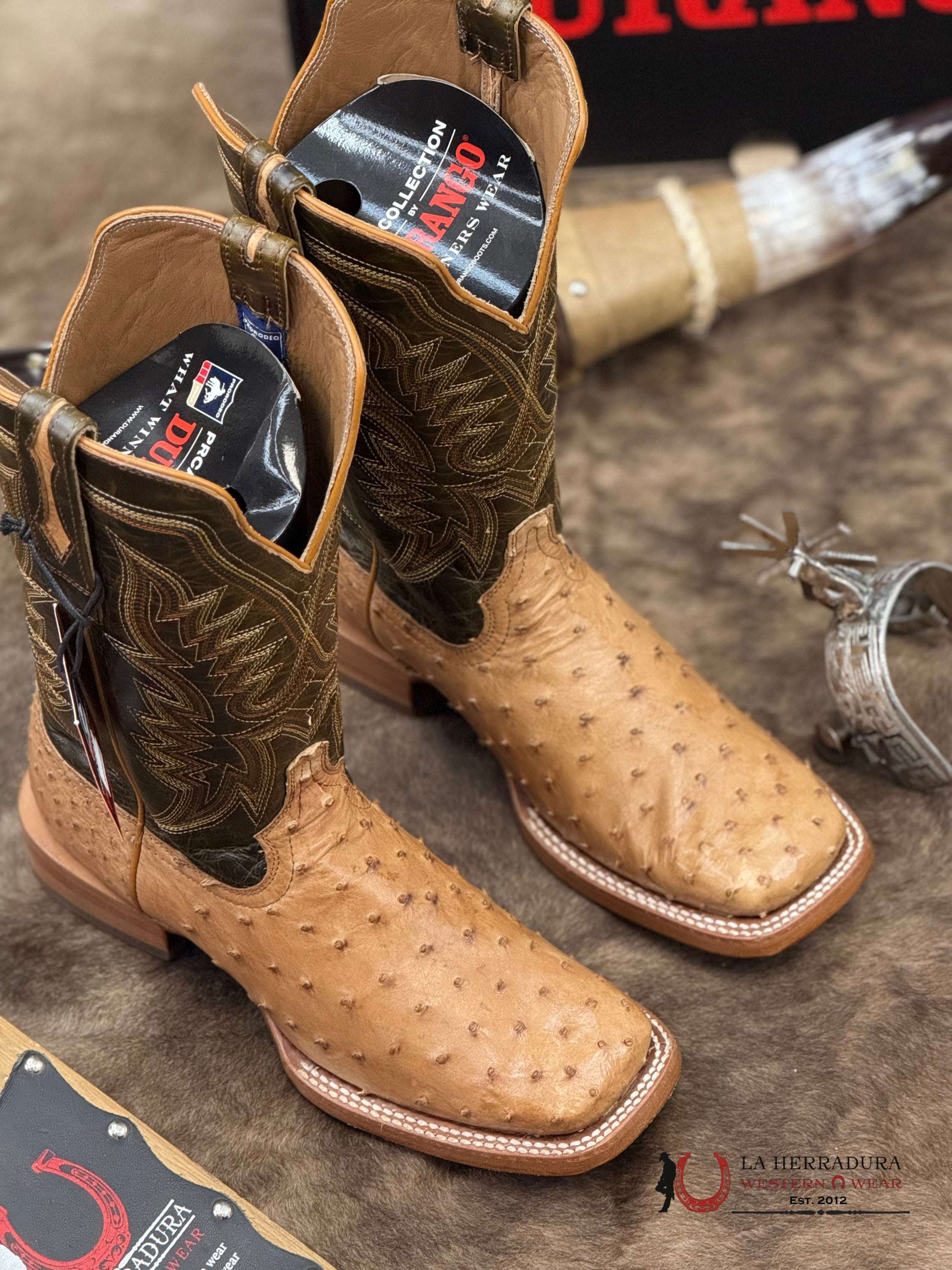 DURANGO PRCA COLLECTION OSTRICH NATURAL BOTAS HOMBRES