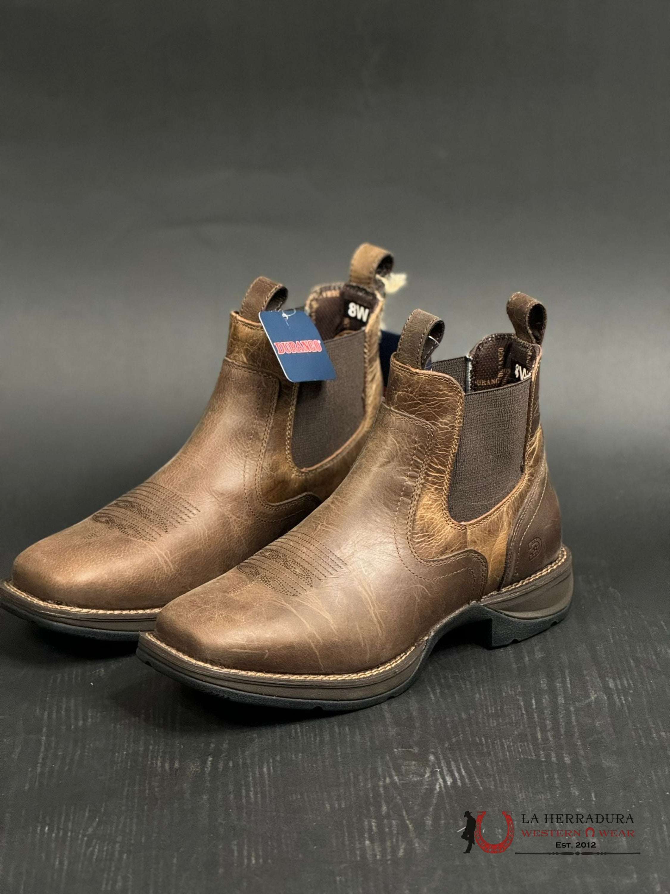 Durango Rebel Steel Square Toe Dark Brown Short Work Boot