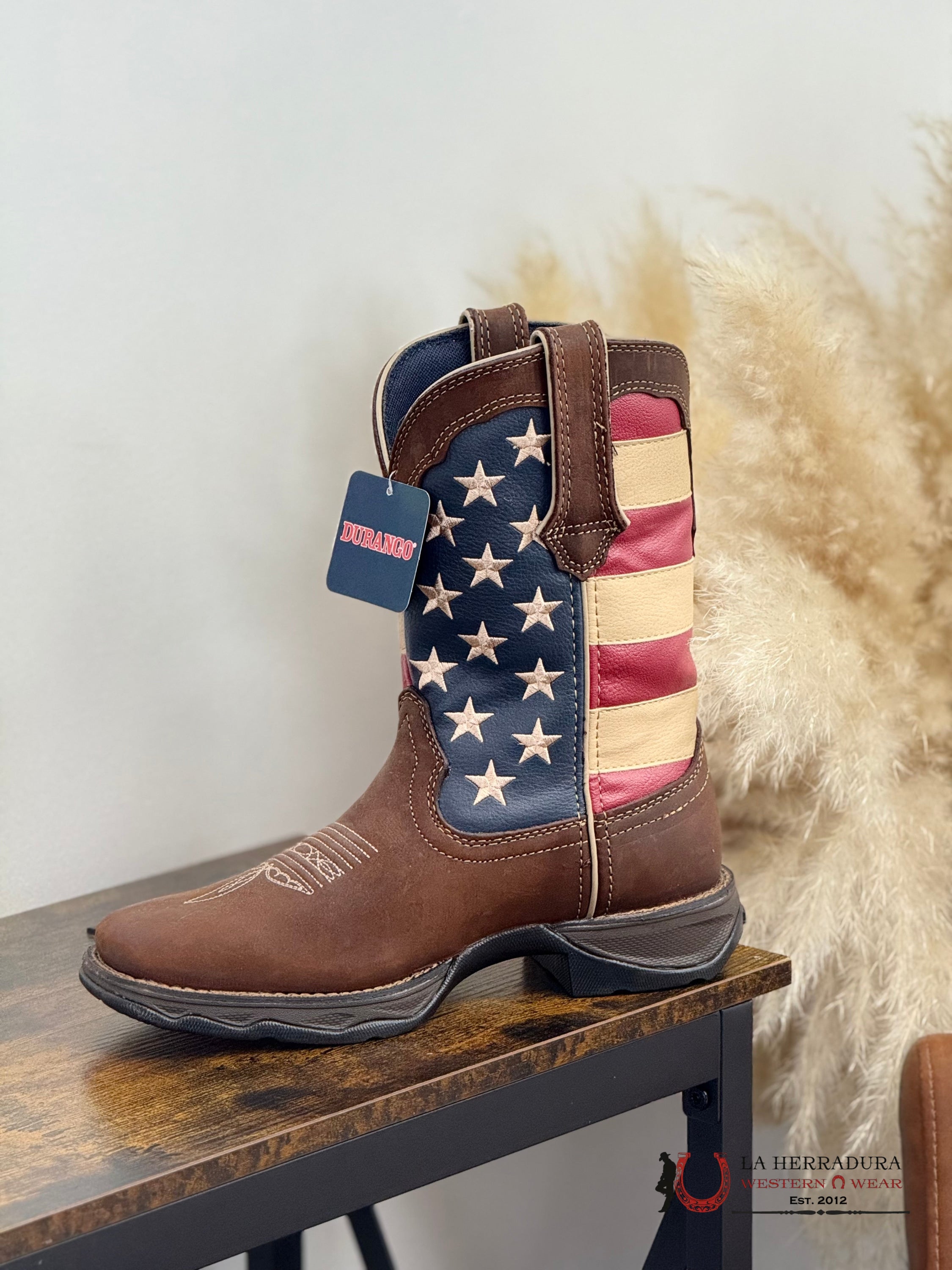 DURANGO WOMENS WORK BOOTS AMERICAN FLAG RD4414 BOTAS MUJERES