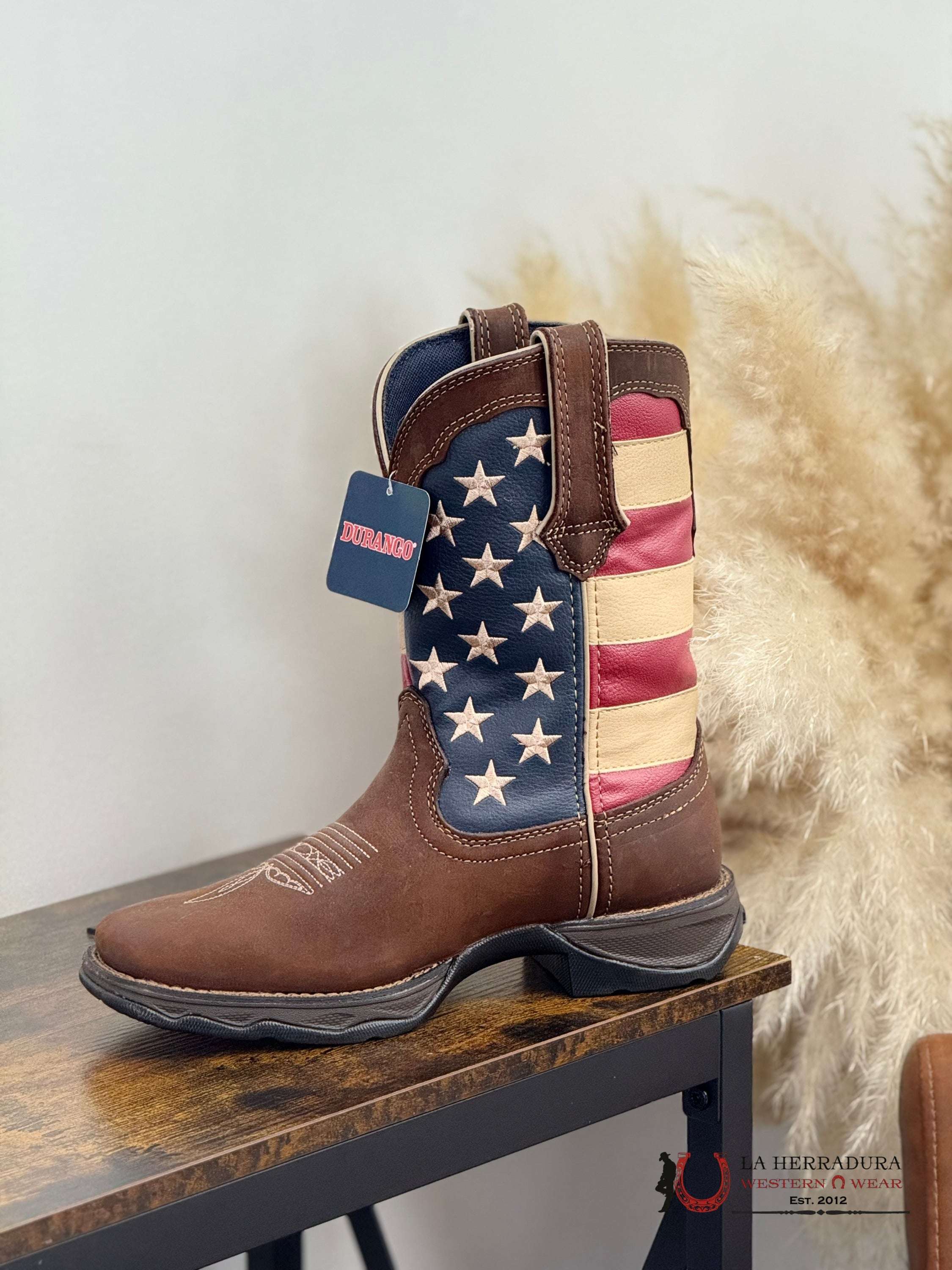 DURANGO WOMENS WORK BOOTS AMERICAN FLAG RD4414 BOTAS MUJERES