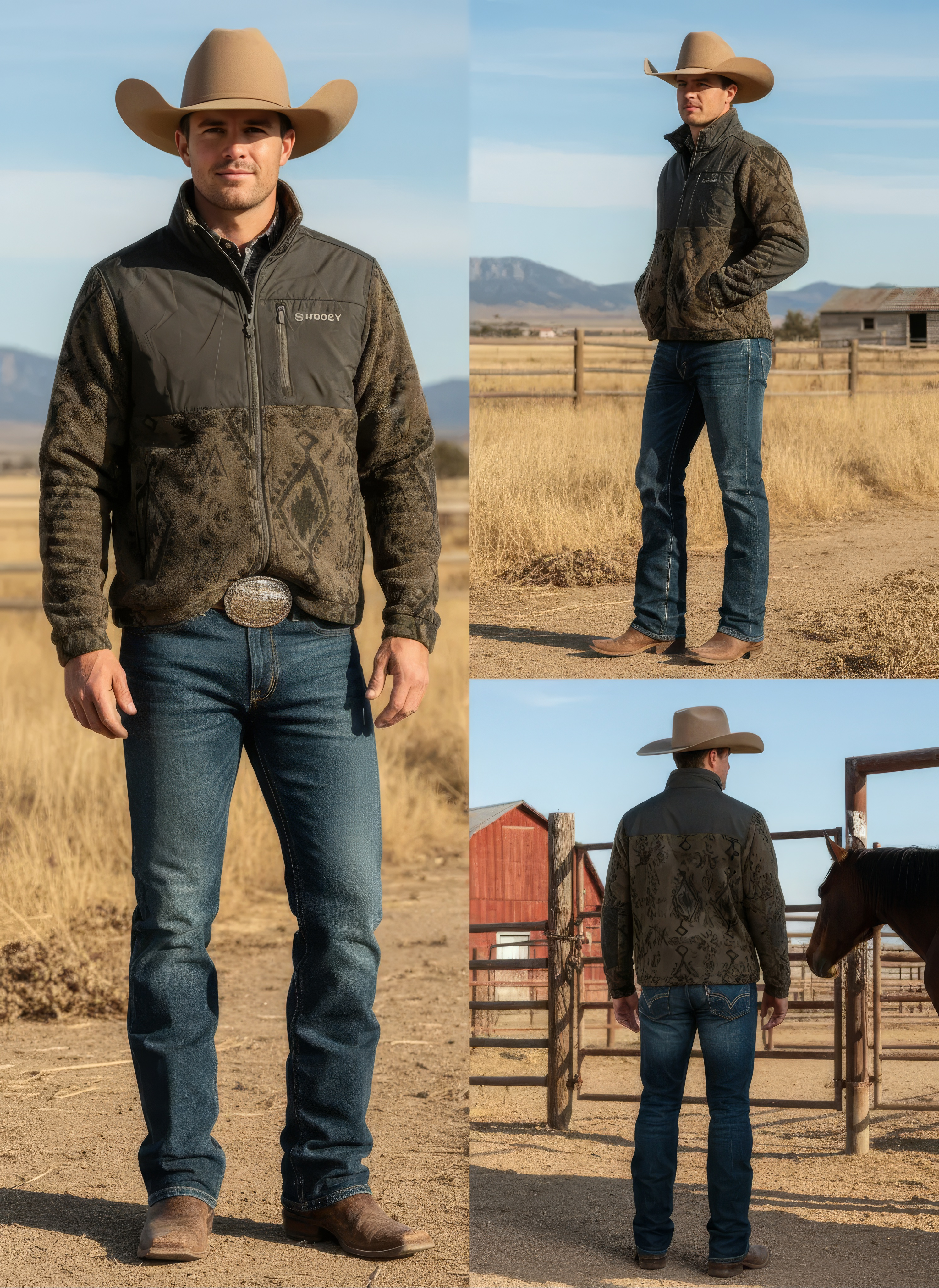 HOOEY MENS ARAPAHOE BROWN FULL ZIP TECH FLEECE JACKET HJ149BRAZ