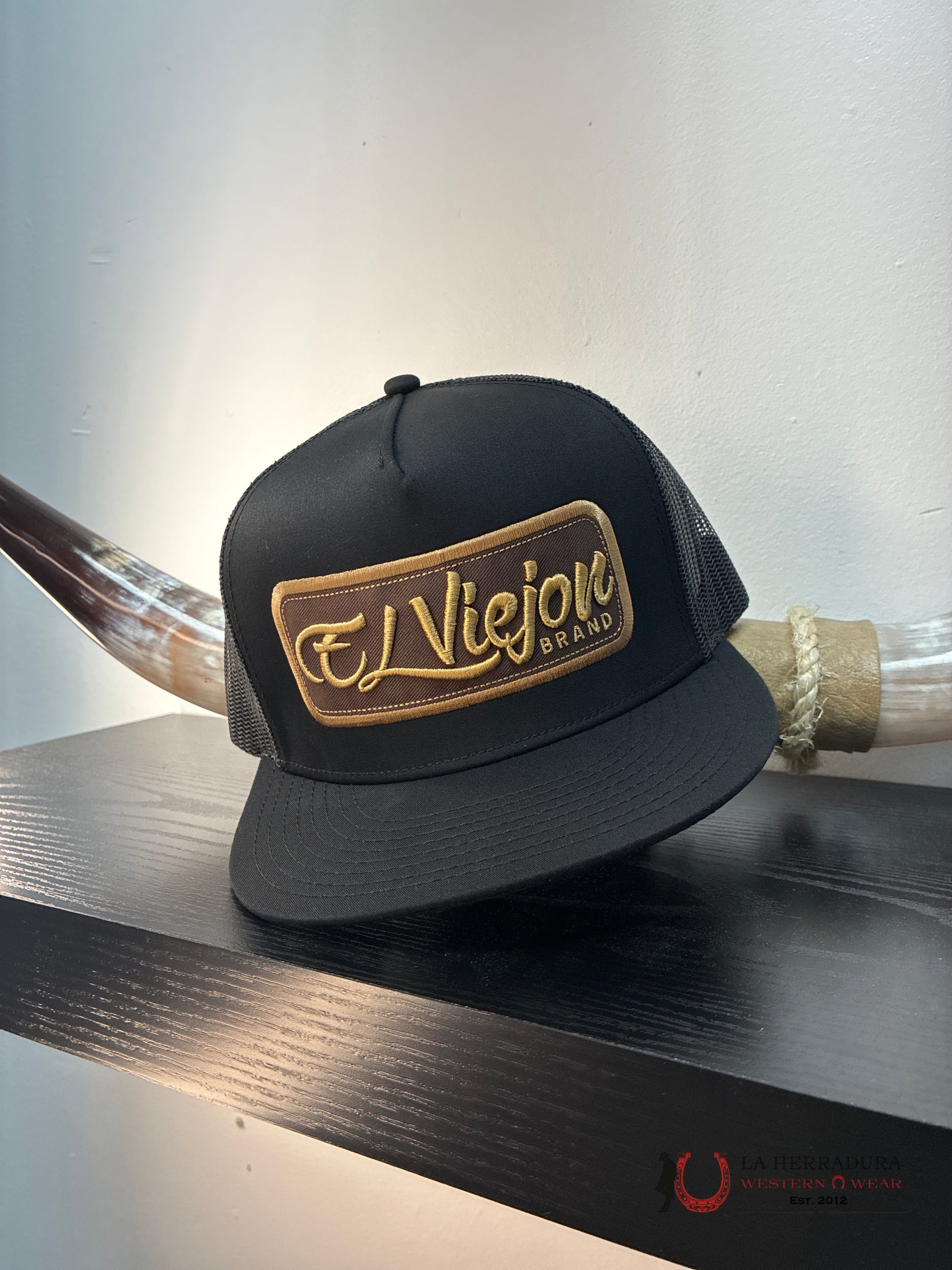 EL VIEJON BLACK with BROWN CAPS MENS GORRAS HOMBRES