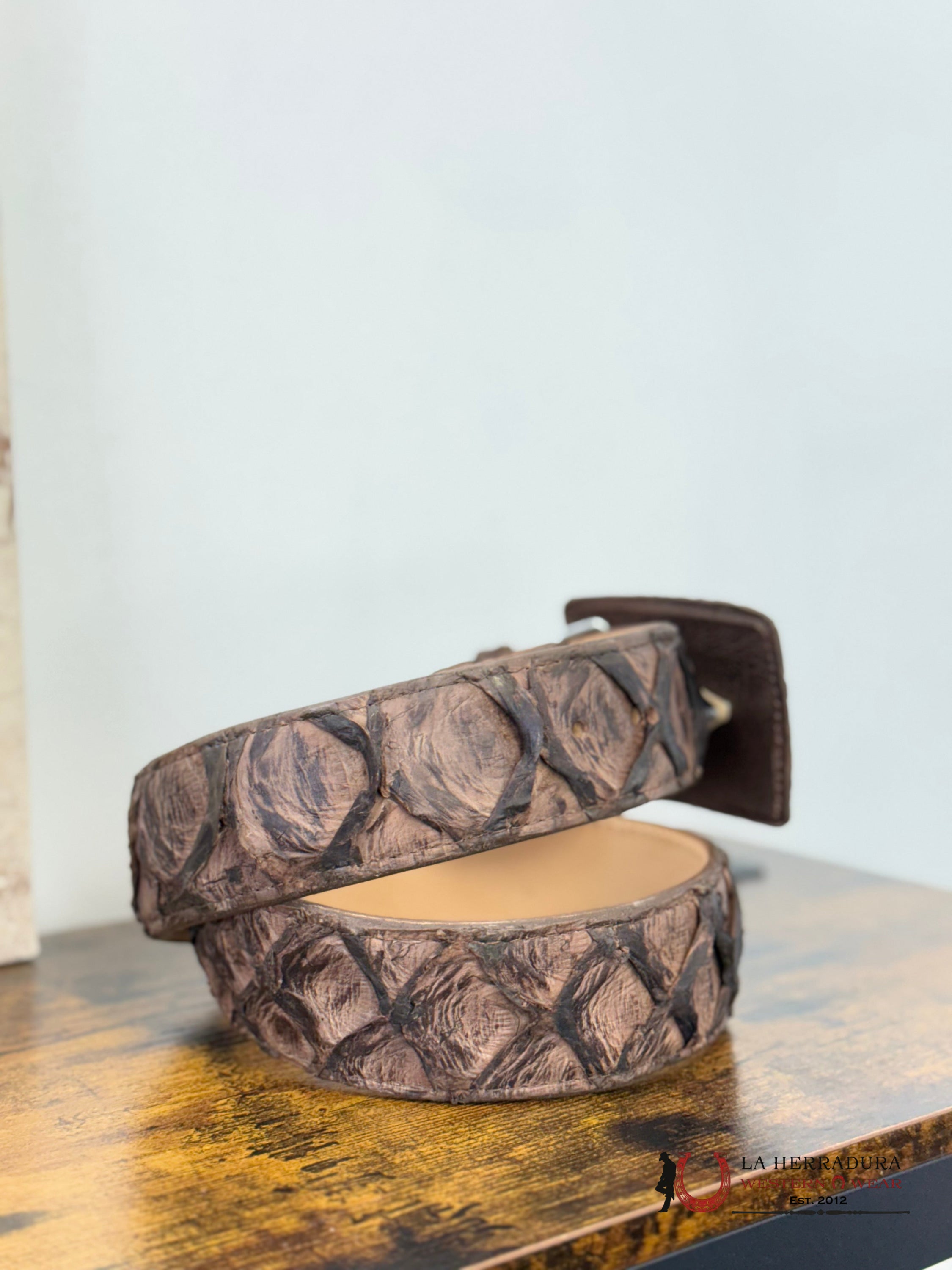 EXOTIC FISH BROWN BELT CINTURONES HOMBRES