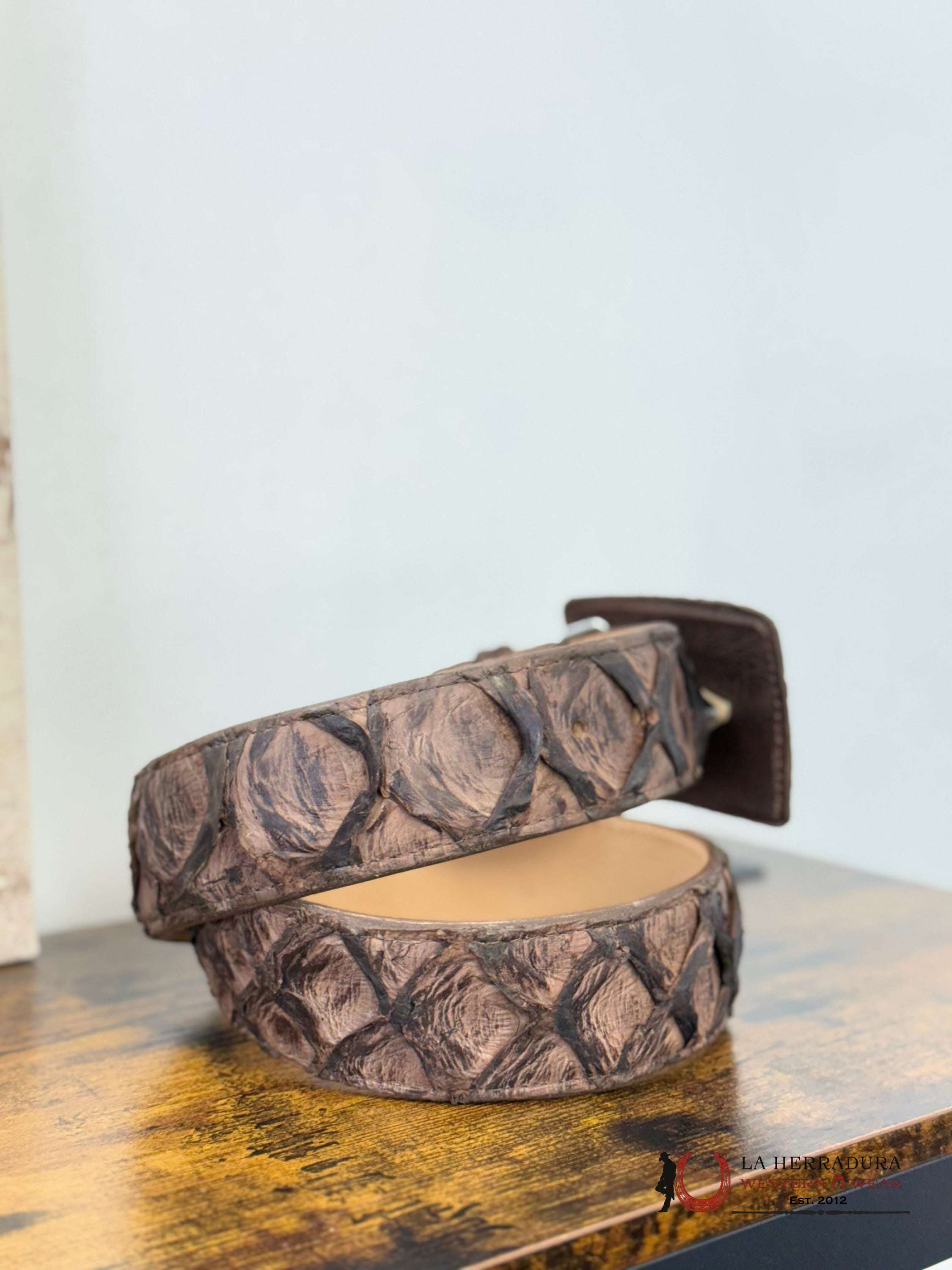 EXOTIC FISH BROWN BELT CINTURONES HOMBRES