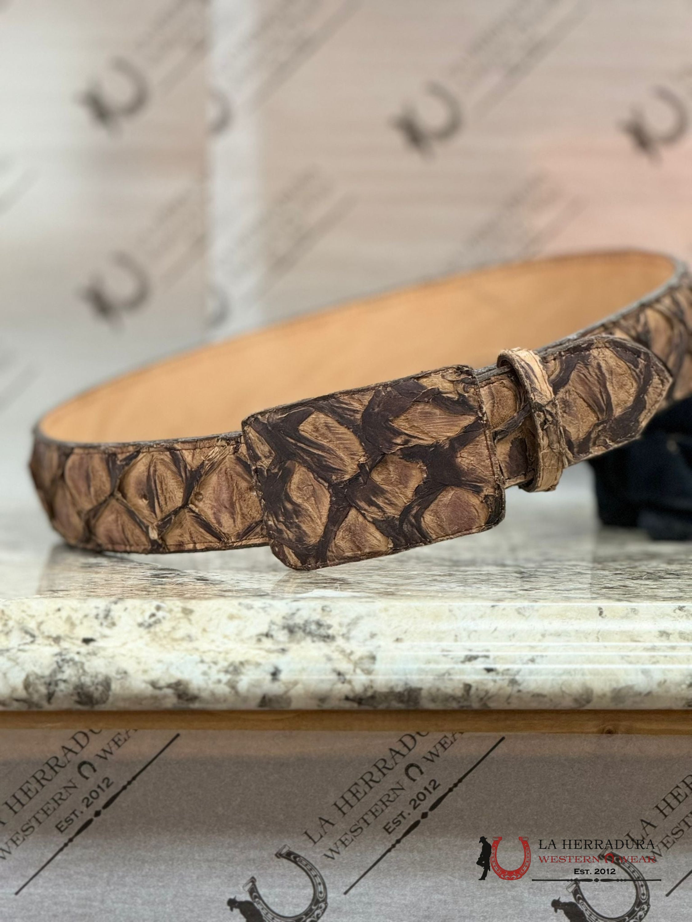 Exotic Fish Brown Belt Cinturones Hombres