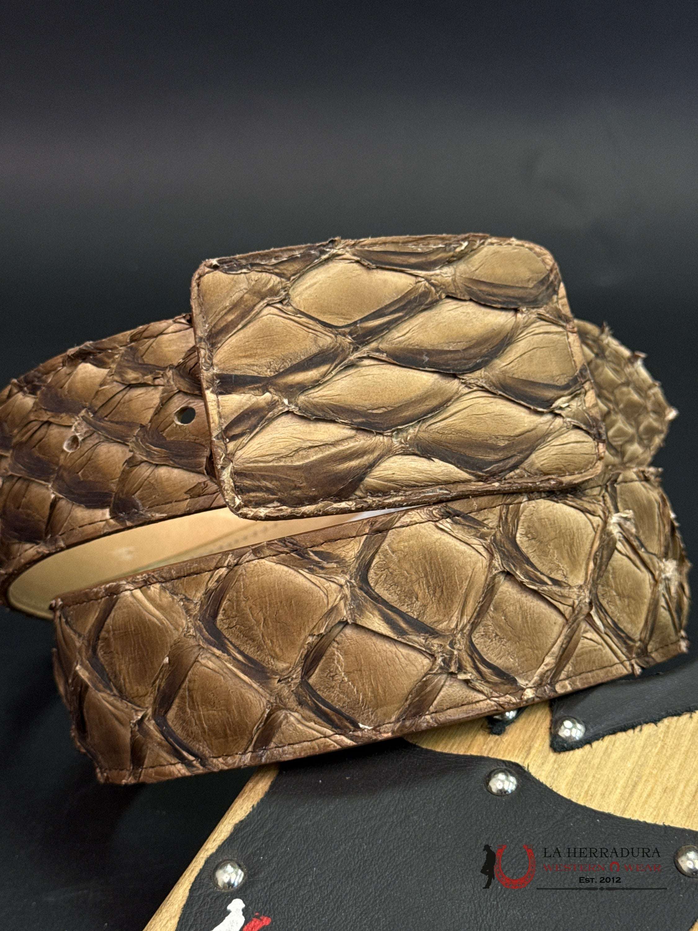 EXOTIC FISH ICE COFFEE SQUARE BUCKLE CINTURONES HOMBRES