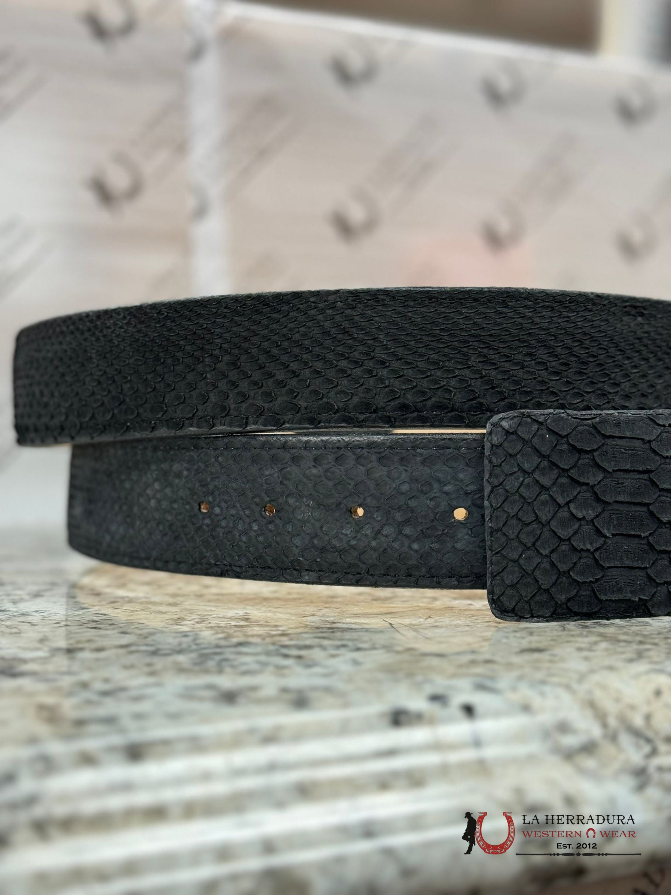 Exotic Python Black Belt Cinturones Hombres