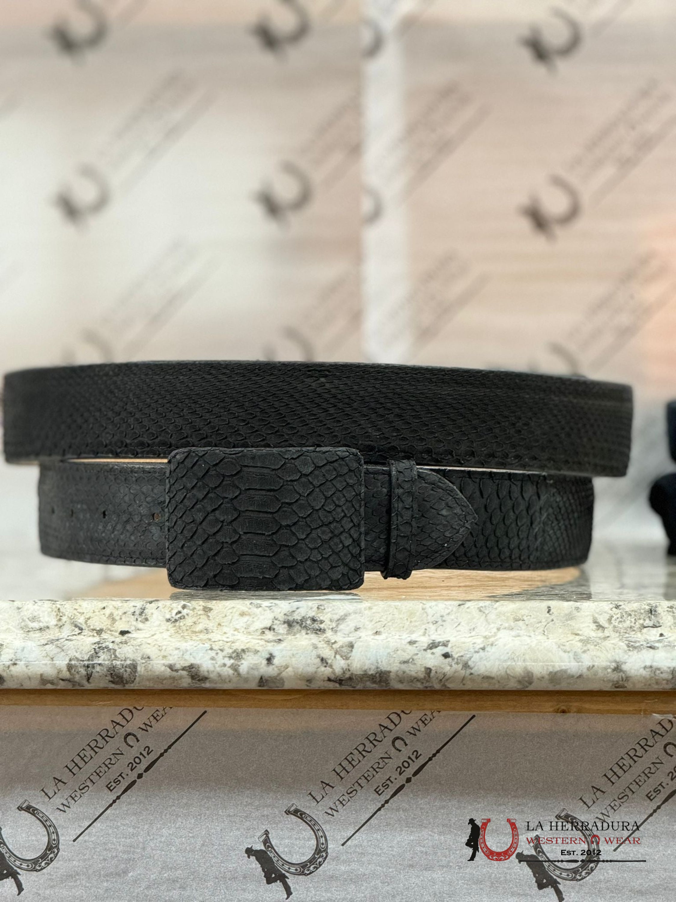 Exotic Python Black Belt Cinturones Hombres