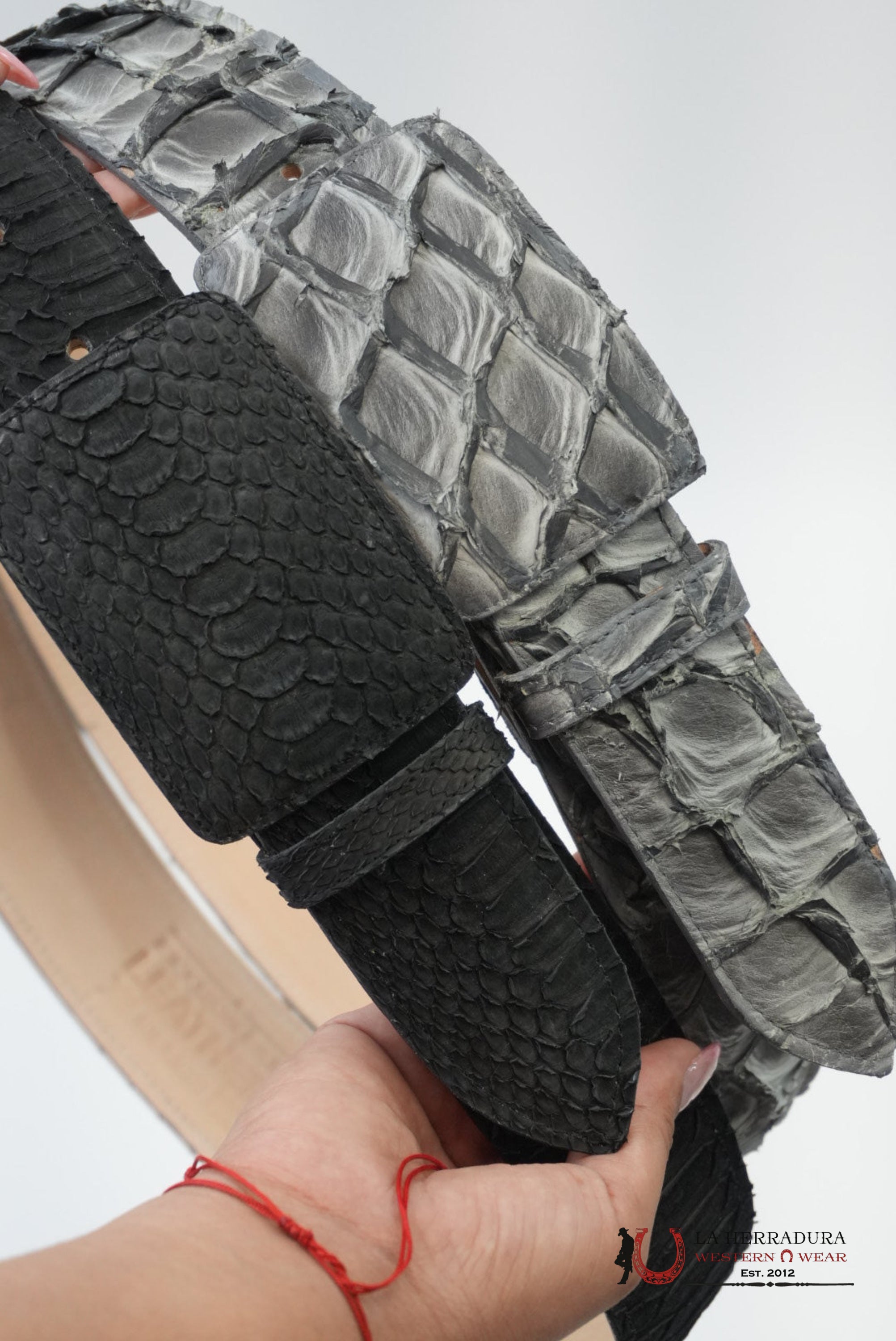 EXOTIC PYTHON BLACK BELT CINTURONES HOMBRES