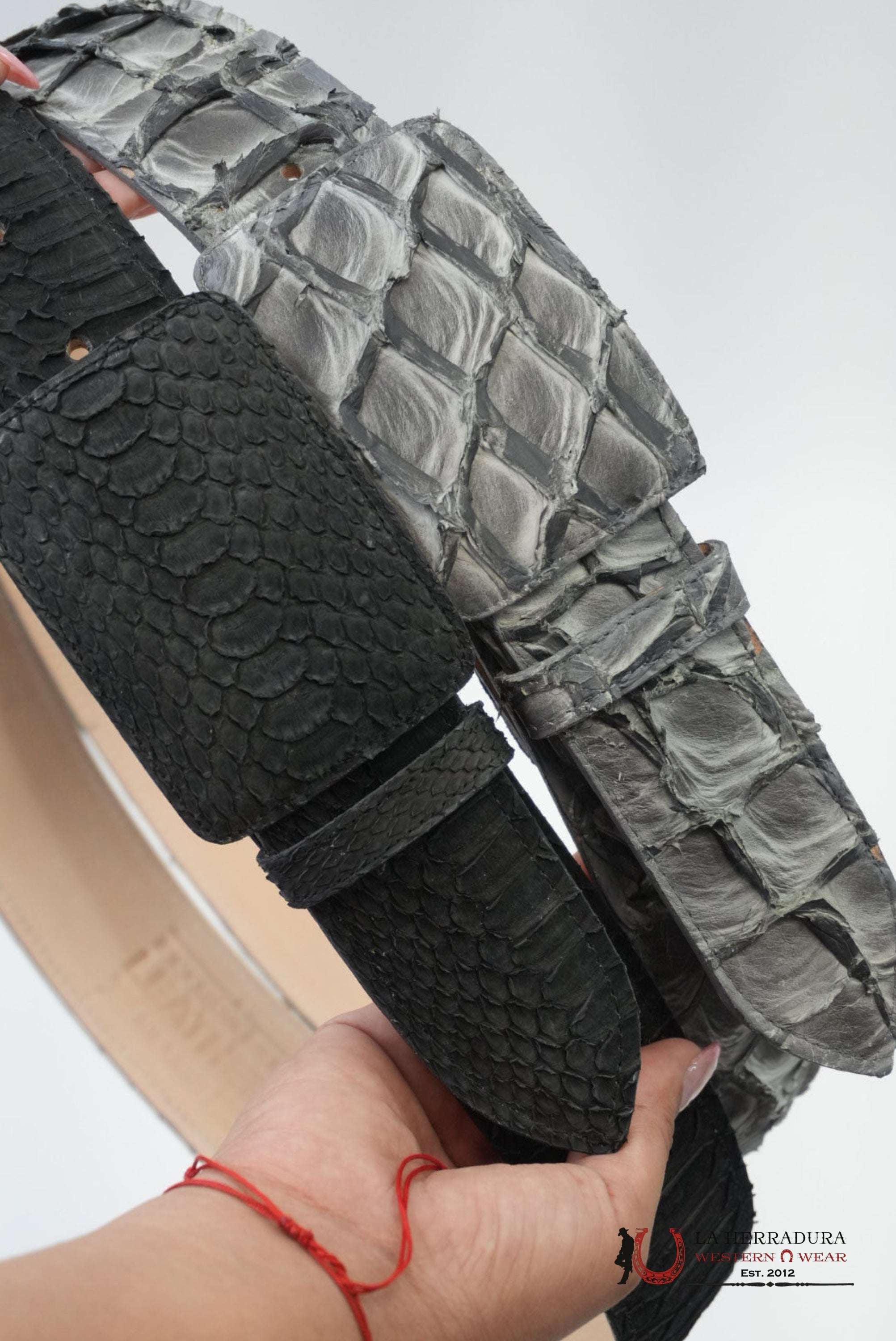 EXOTIC PYTHON BLACK BELT CINTURONES HOMBRES