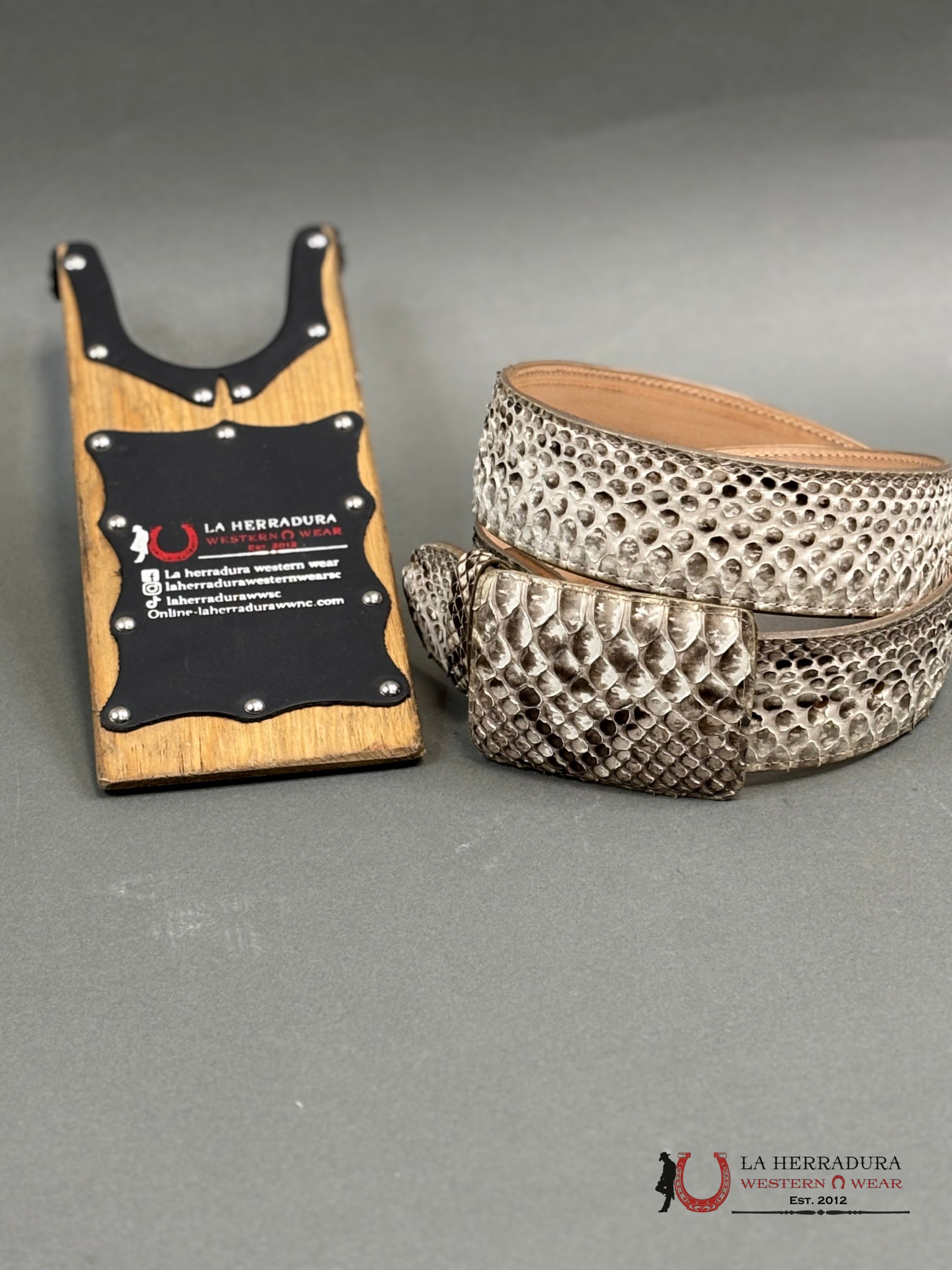 Exotic Python Natural Color Belt Square Buckle Cinturones Hombres