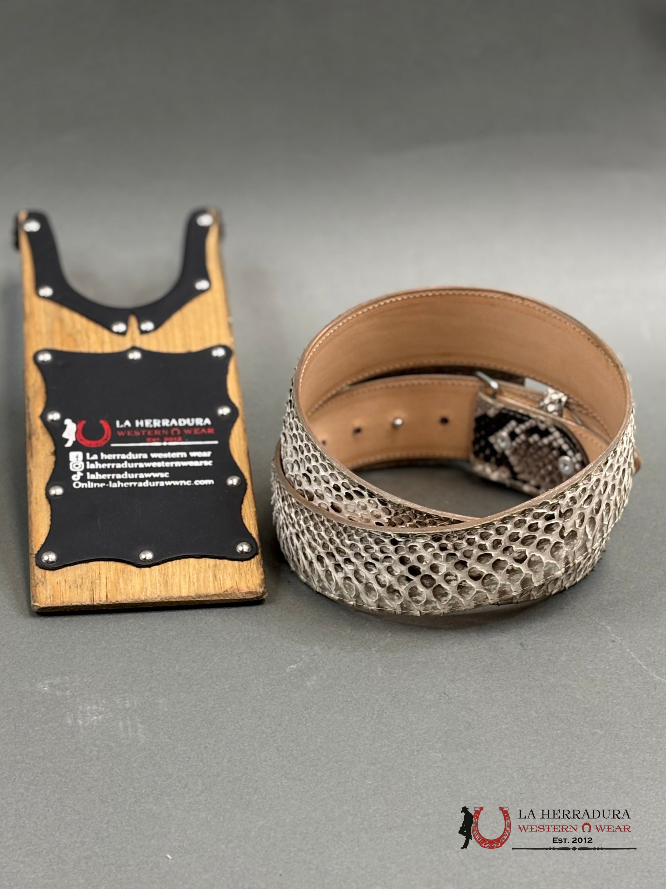 Exotic Python Natural Color Belt Square Buckle Cinturones Hombres