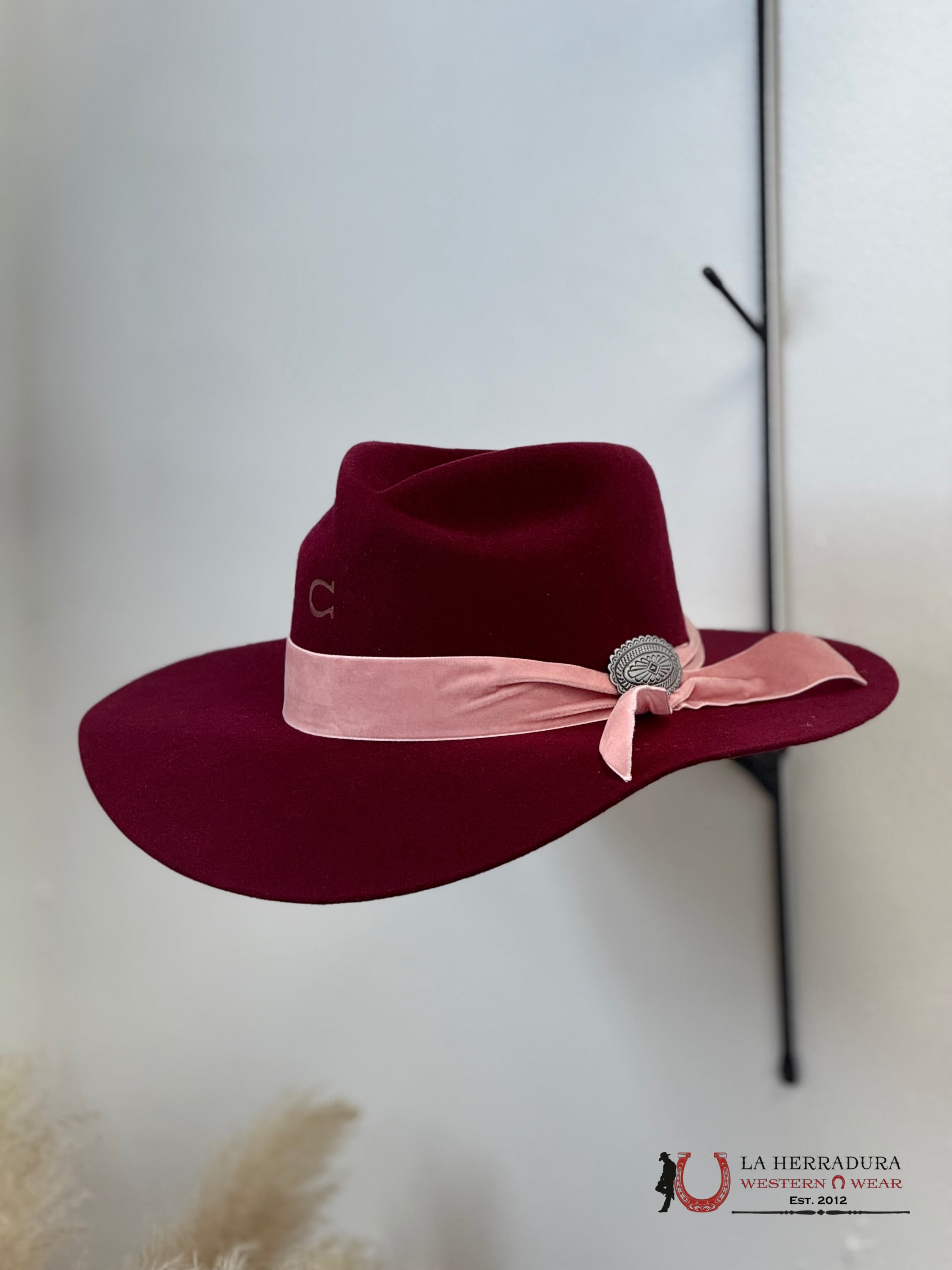 FELT HAT CHARLIE HORSE BURGUNDY LADY BANDIT TEXANAS MUJERES