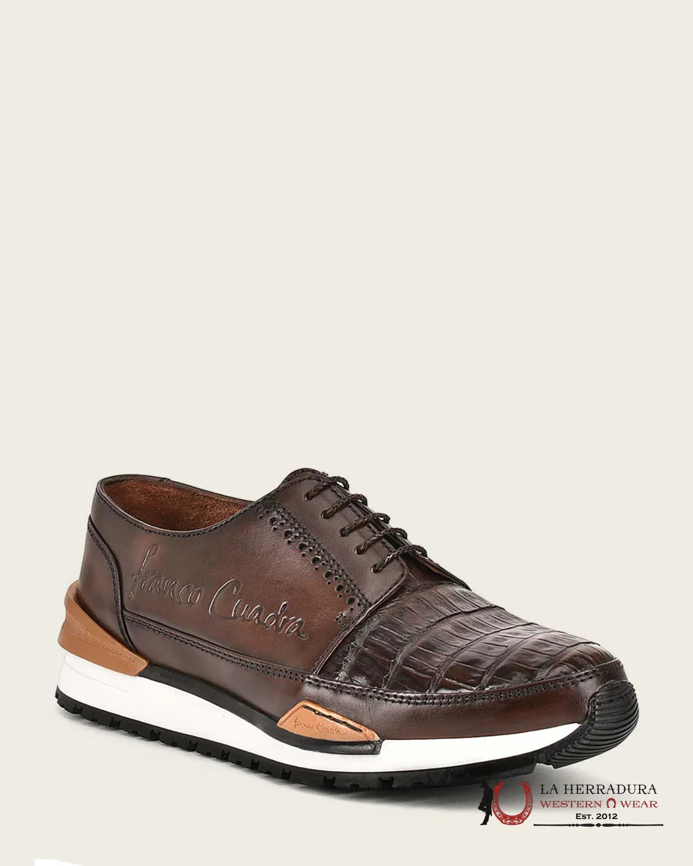 FRANCO CUADRA 33098 ZAPATO CAIMAN PLH/TERNERA MURRAY BROWN SHOE BROWN CAIMAN/CALF BOTAS HOMBRES