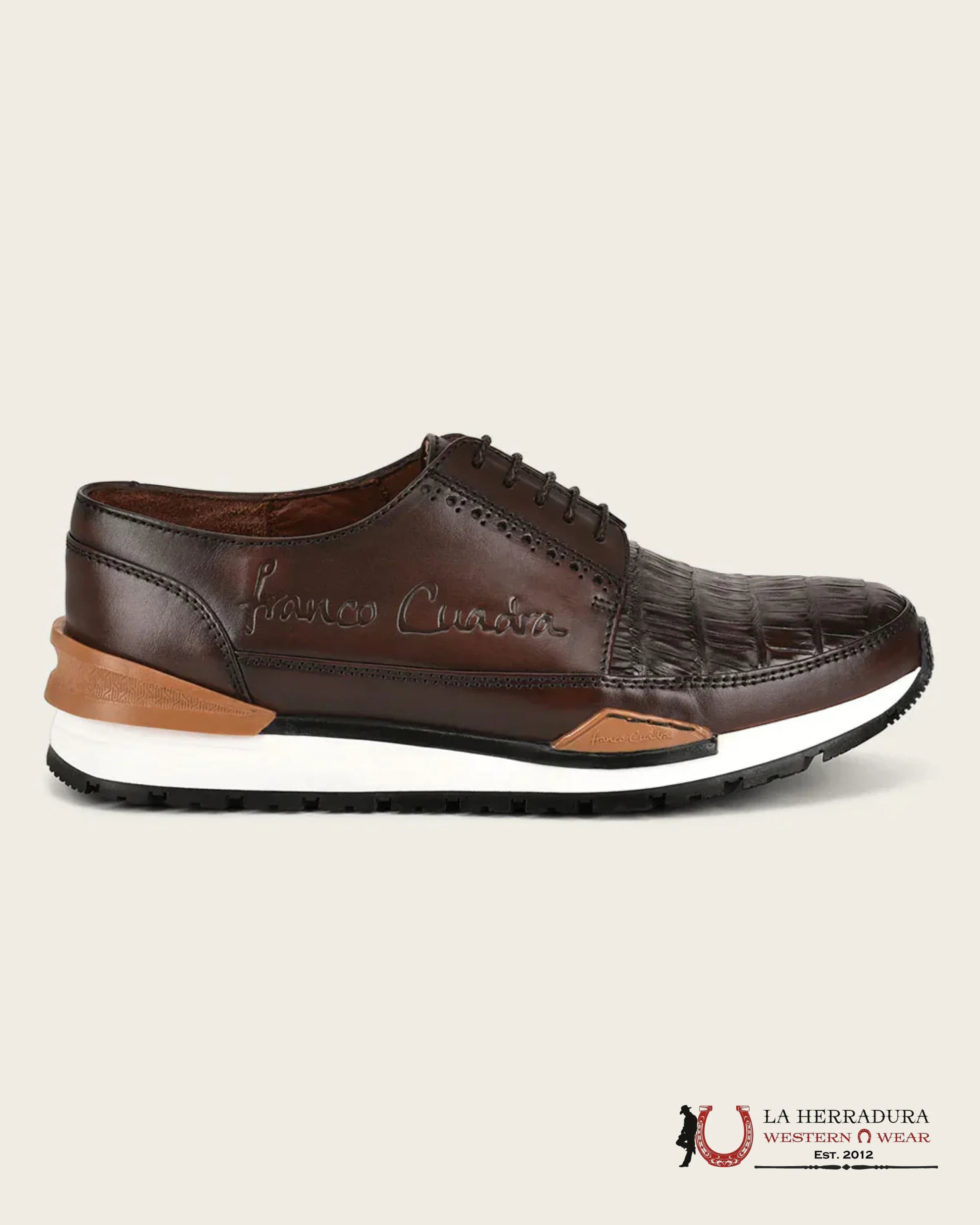 FRANCO CUADRA 33098 ZAPATO CAIMAN PLH/TERNERA MURRAY BROWN SHOE BROWN CAIMAN/CALF BOTAS HOMBRES