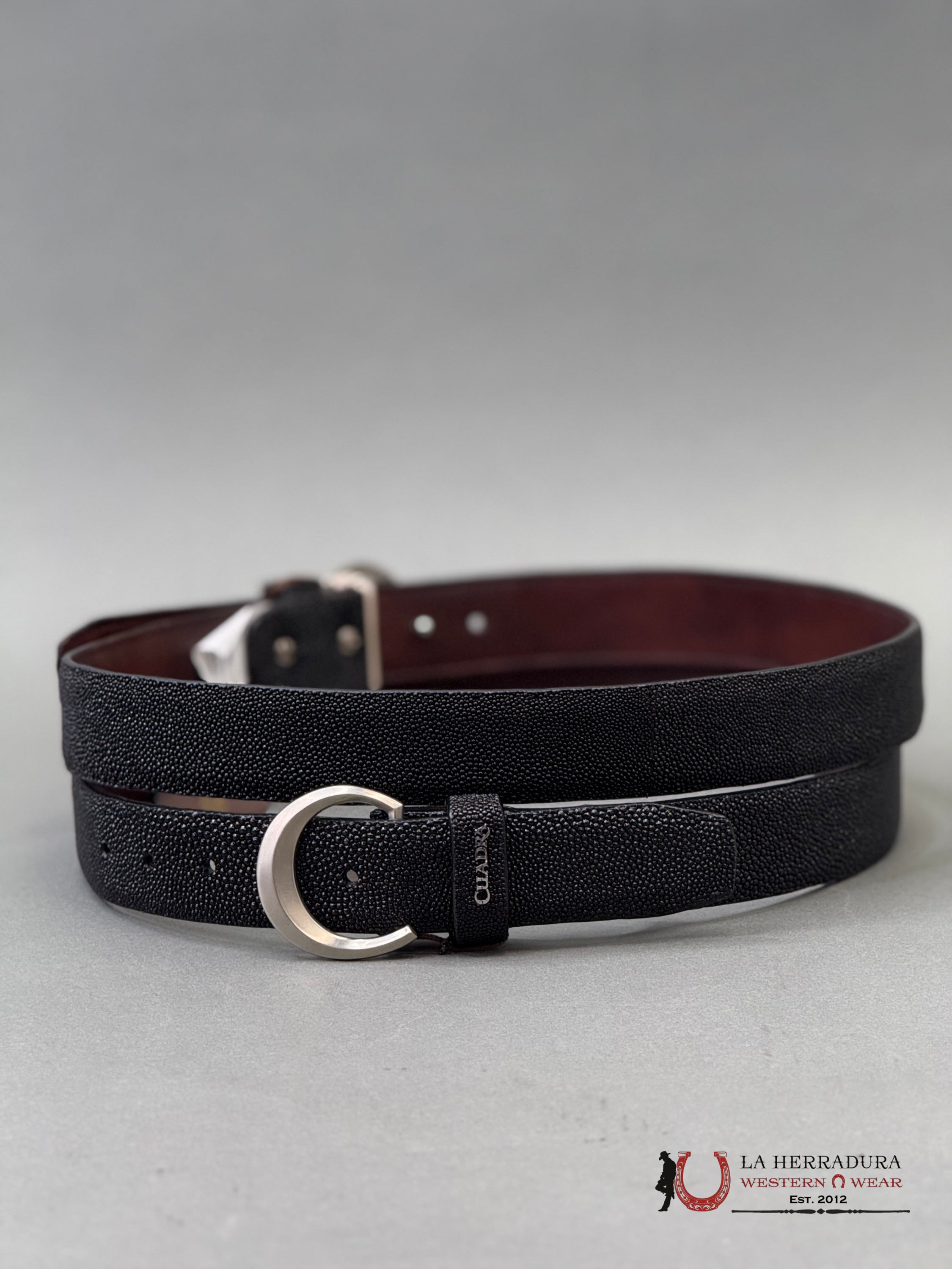 FRANCO CUADRA BELT SRINGRAY MANTARRAY BLACK CINTURONES HOMBRES