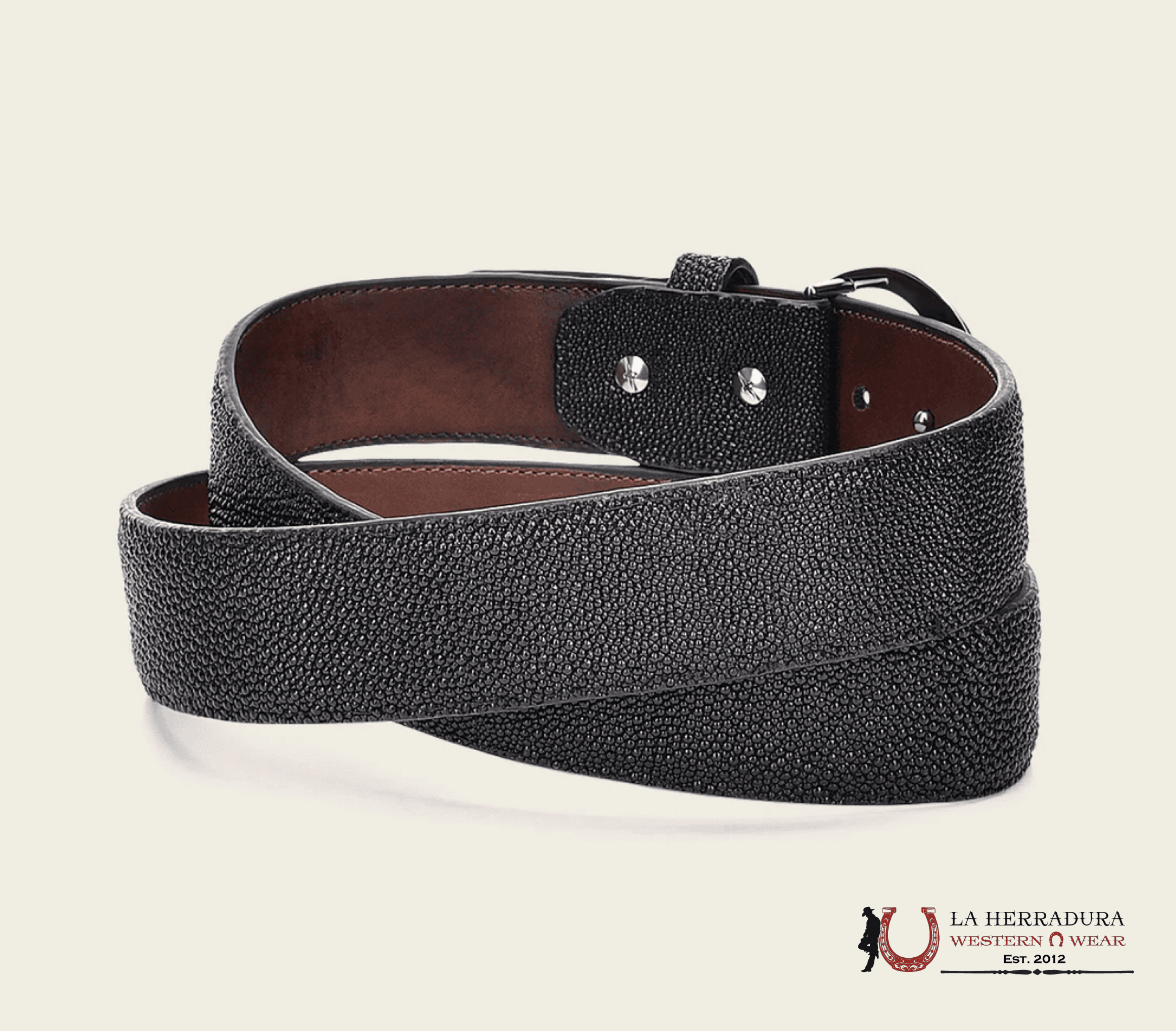 FRANCO CUADRA BELT SRINGRAY MANTARRAY BLACK CINTURONES HOMBRES