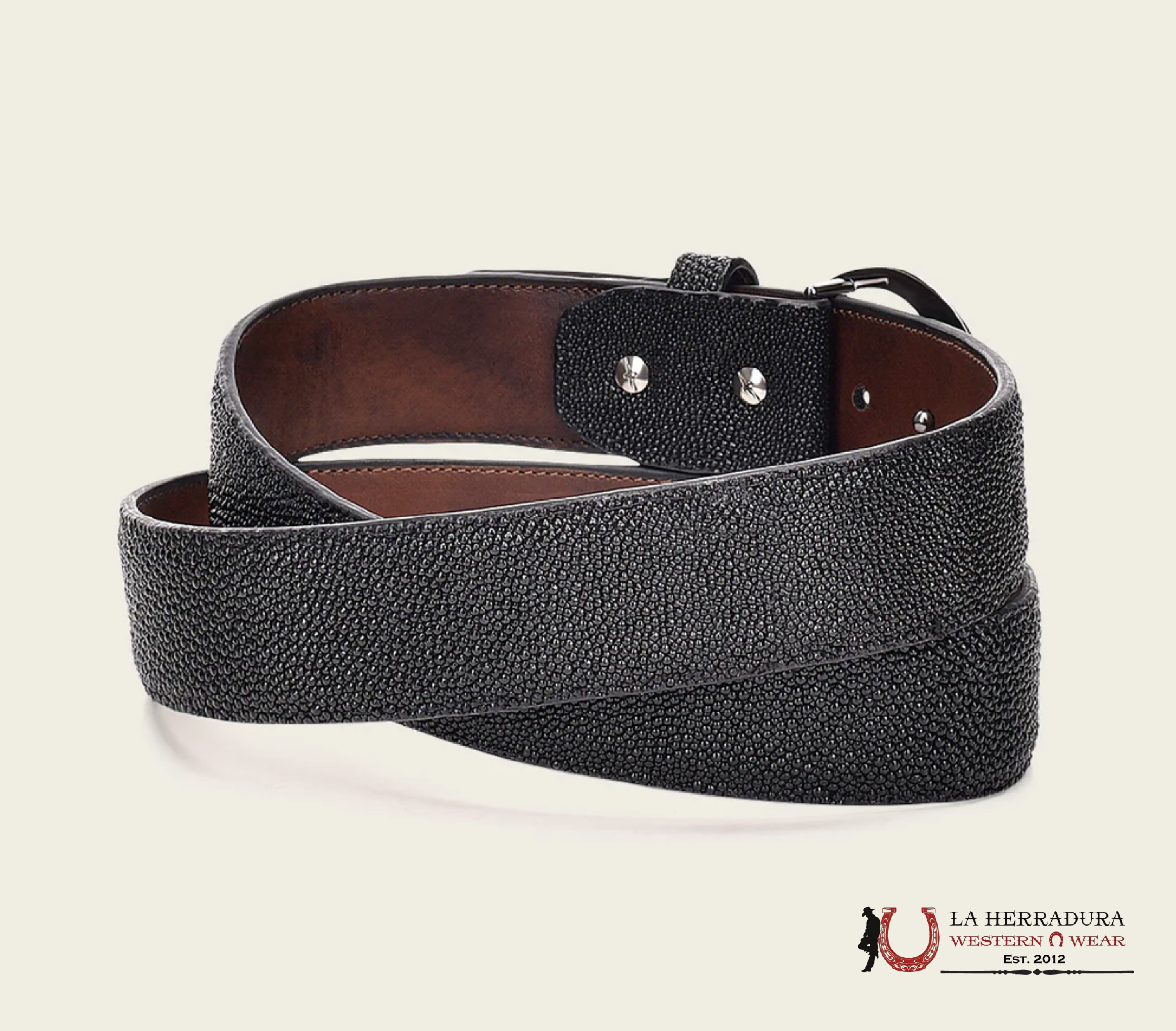 FRANCO CUADRA BELT SRINGRAY MANTARRAY BLACK CINTURONES HOMBRES