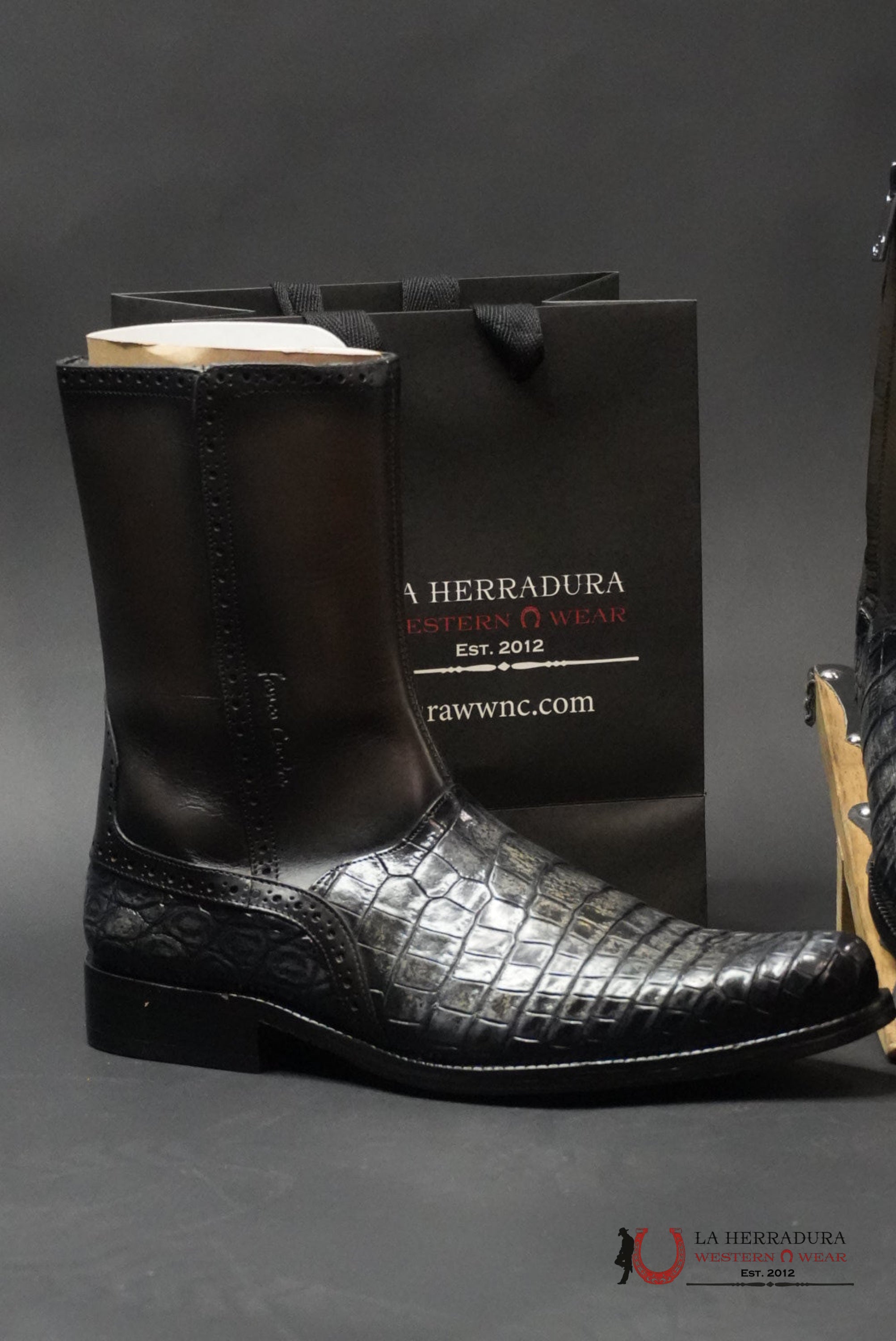 FRANCO CUADRA VARY GREY NILOTICUS COCODILE SHORT BOOT BOTAS HOMBRES