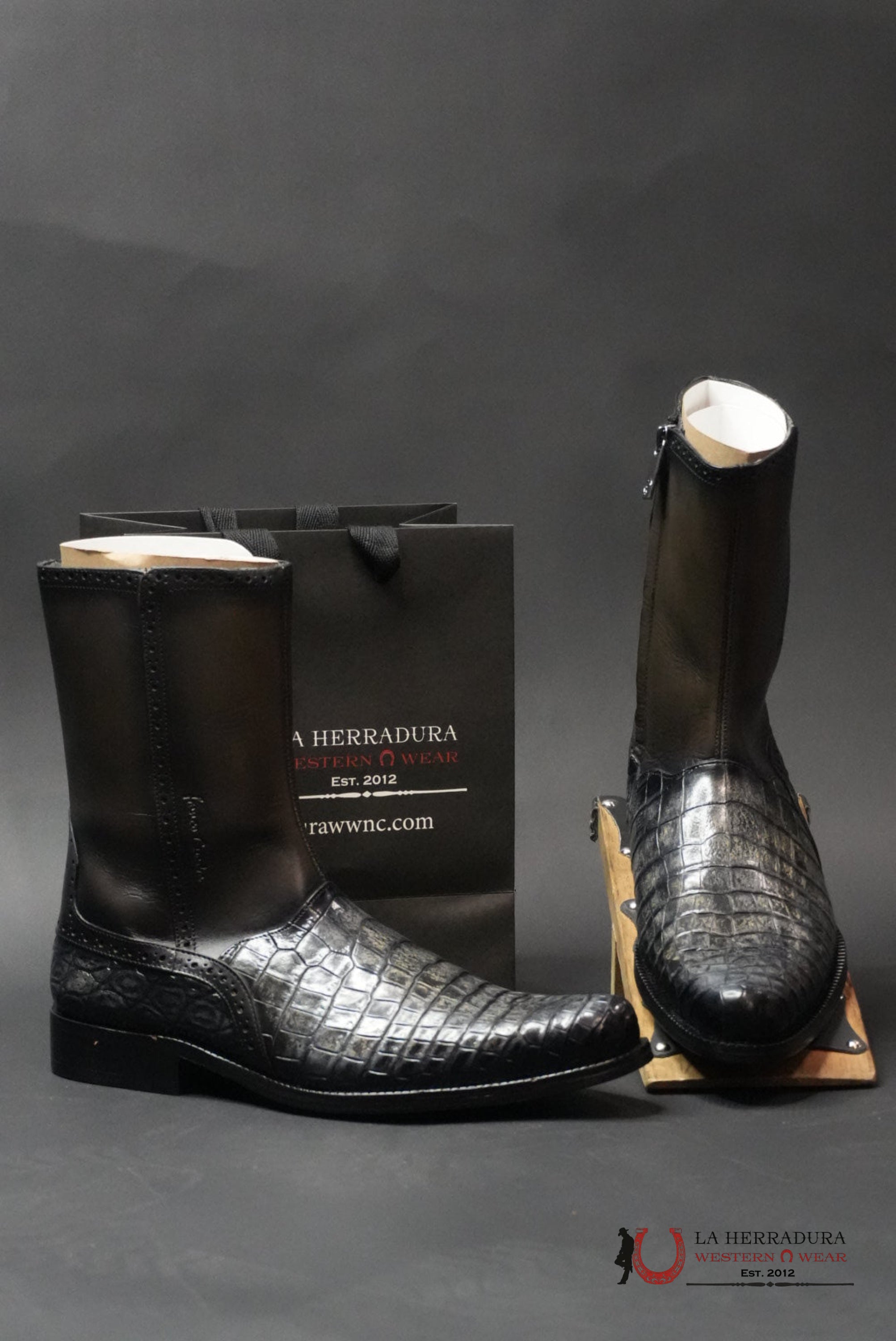 FRANCO CUADRA VARY GREY NILOTICUS COCODILE SHORT BOOT BOTAS HOMBRES