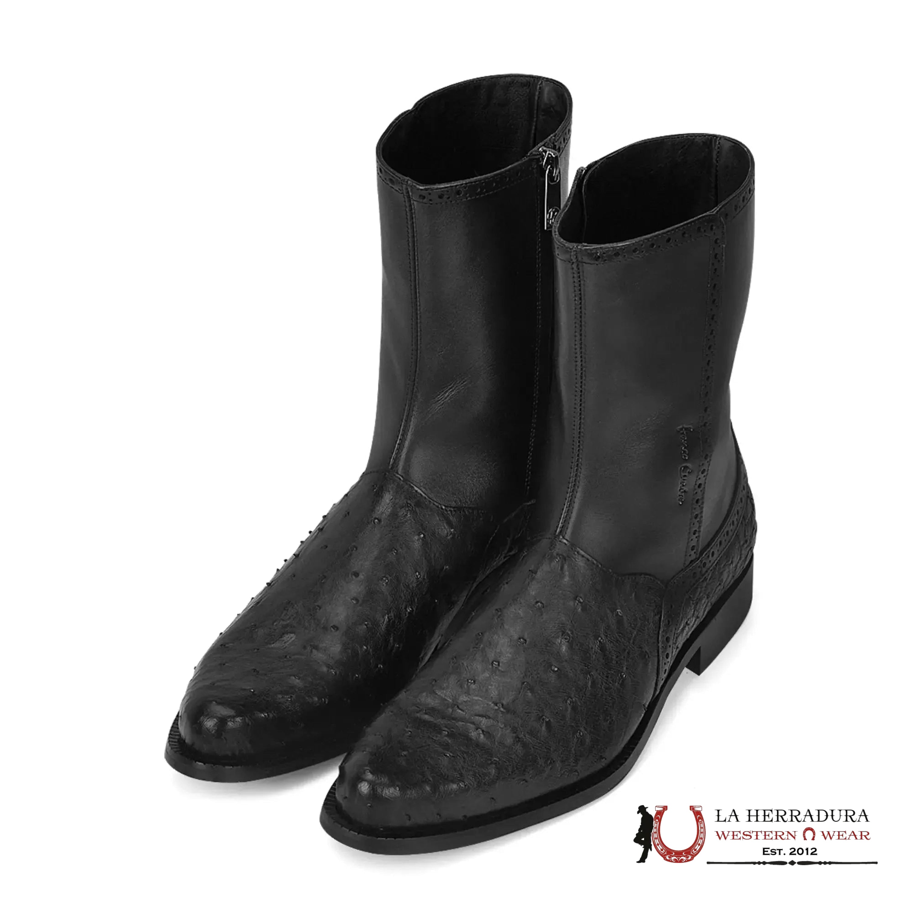 FRANCO CUADRA EXOTIC OSTRICH BLACK FC655 BOTAS HOMBRES
