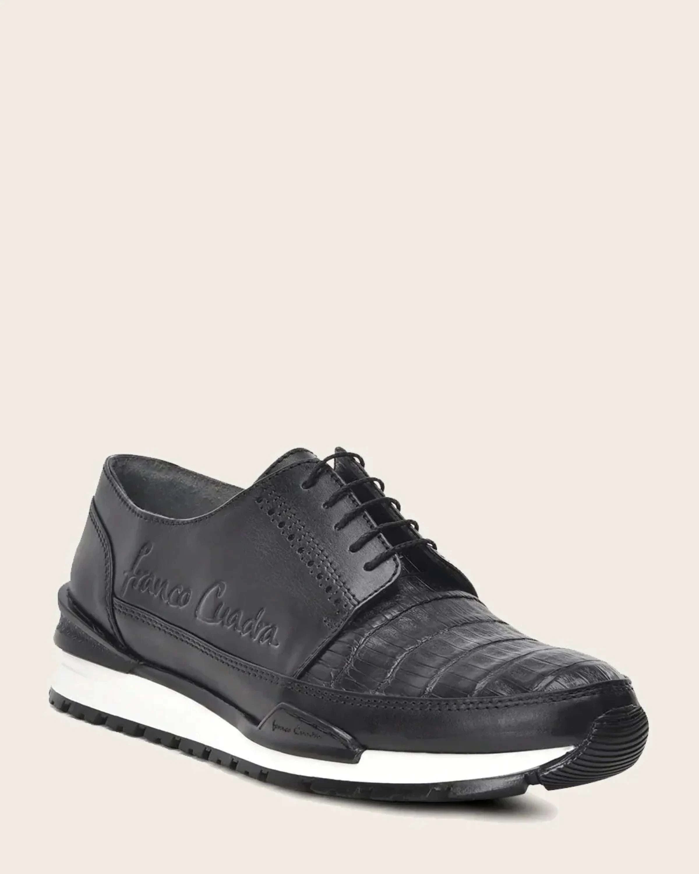 FRANCO CUADRA FC812 ZAPATO CAIMAN PLH/TERNERA MURRAY BLACK SHOE BLACK CAIMAN/CALF BOTAS HOMBRES