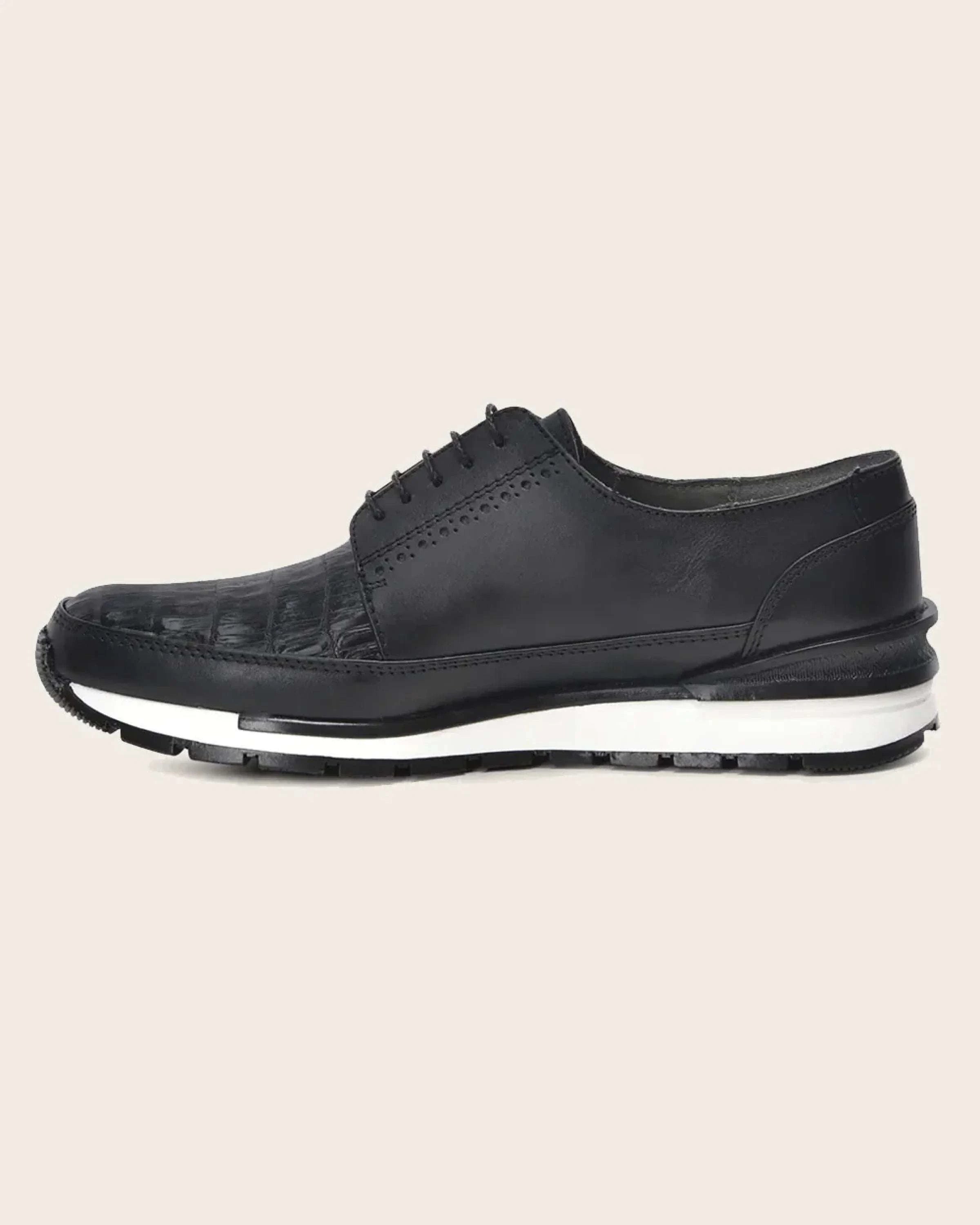 FRANCO CUADRA FC812 ZAPATO CAIMAN PLH/TERNERA MURRAY BLACK SHOE BLACK CAIMAN/CALF BOTAS HOMBRES