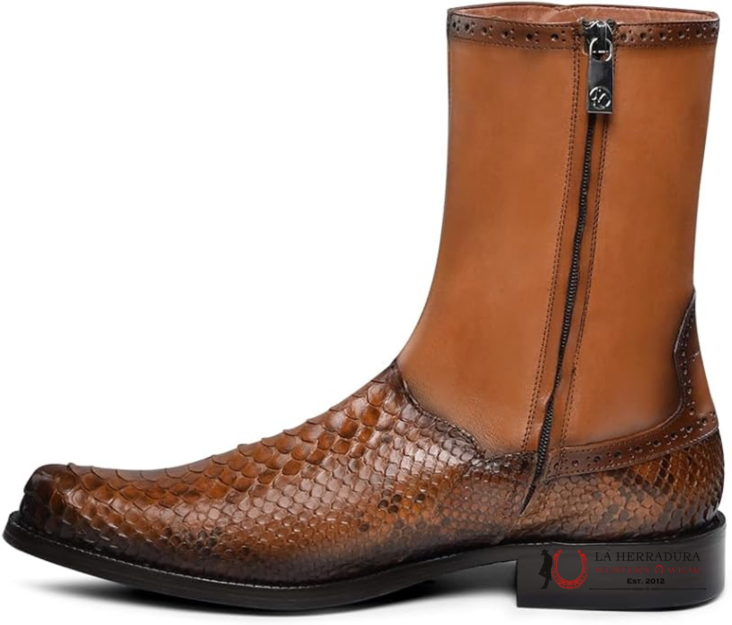FRANCO CUADRA PYTHON MIEL ALMOND SHORT BOOT FC819 BOTAS HOMBRES