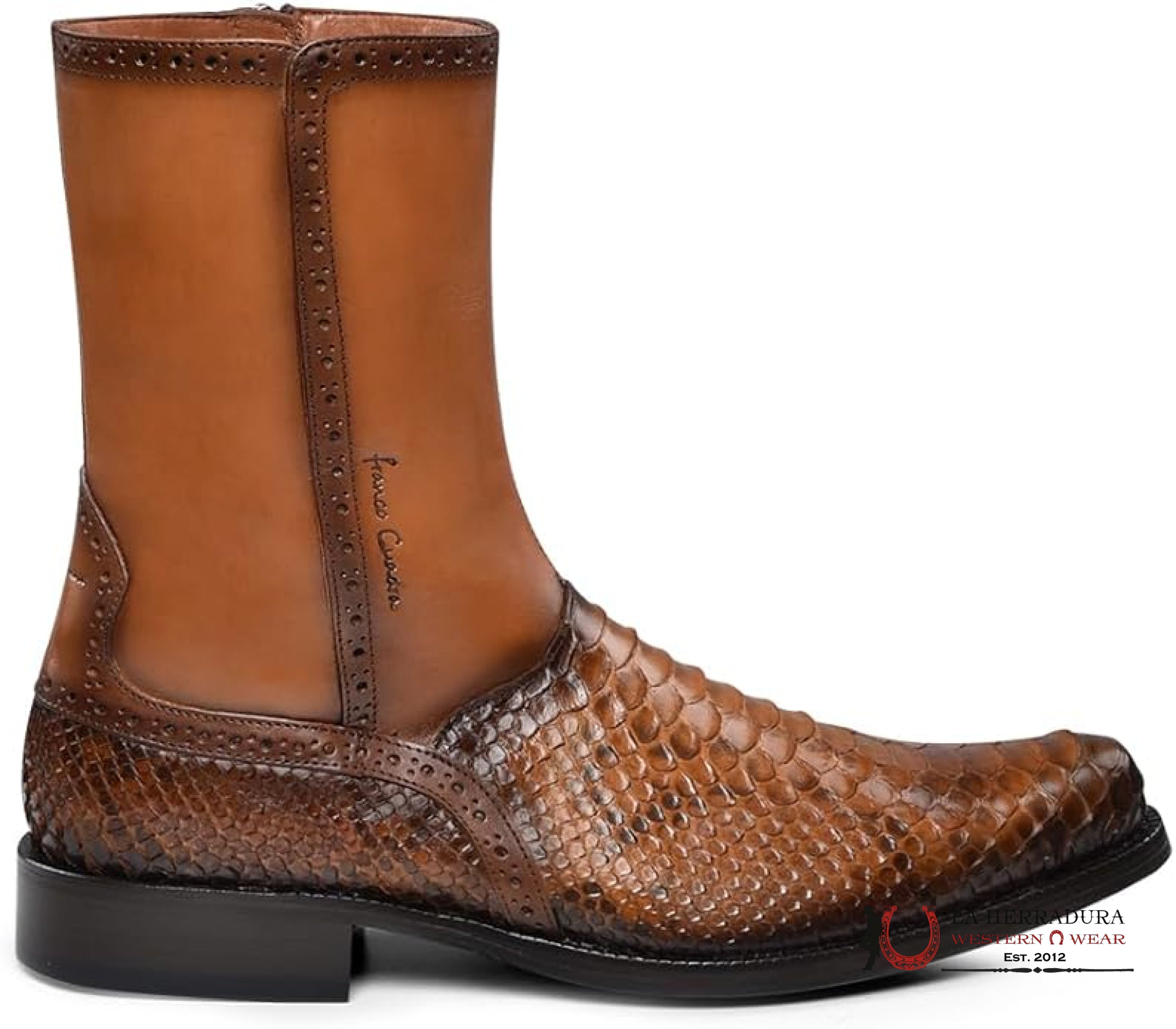 FRANCO CUADRA PYTHON MIEL ALMOND SHORT BOOT FC819 BOTAS HOMBRES