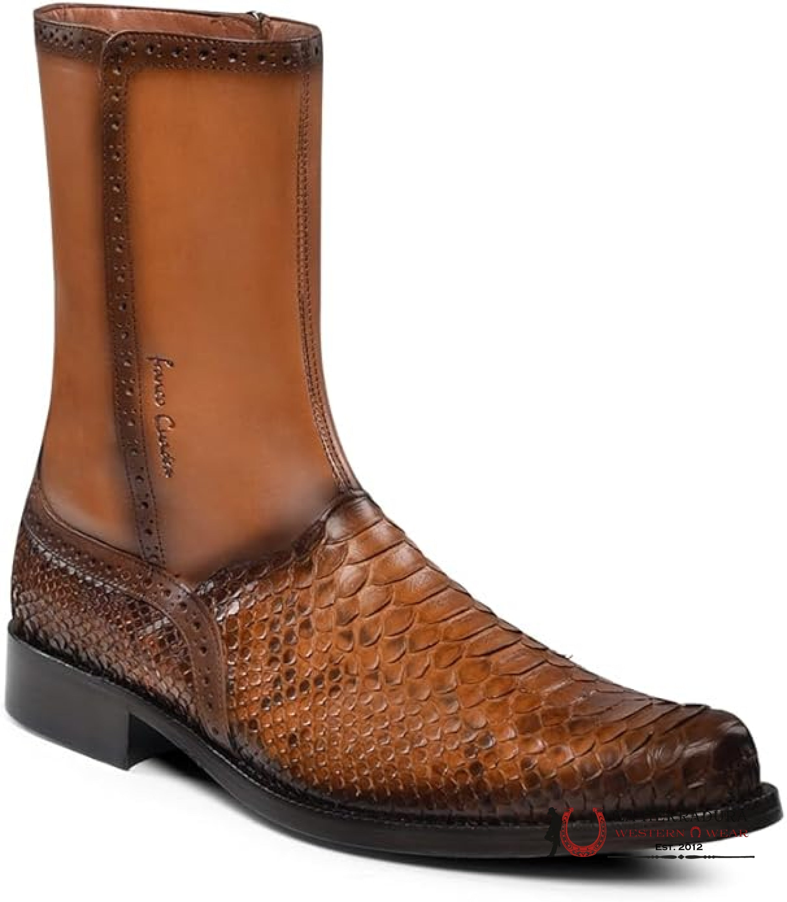 FRANCO CUADRA PYTHON MIEL ALMOND SHORT BOOT FC819 BOTAS HOMBRES