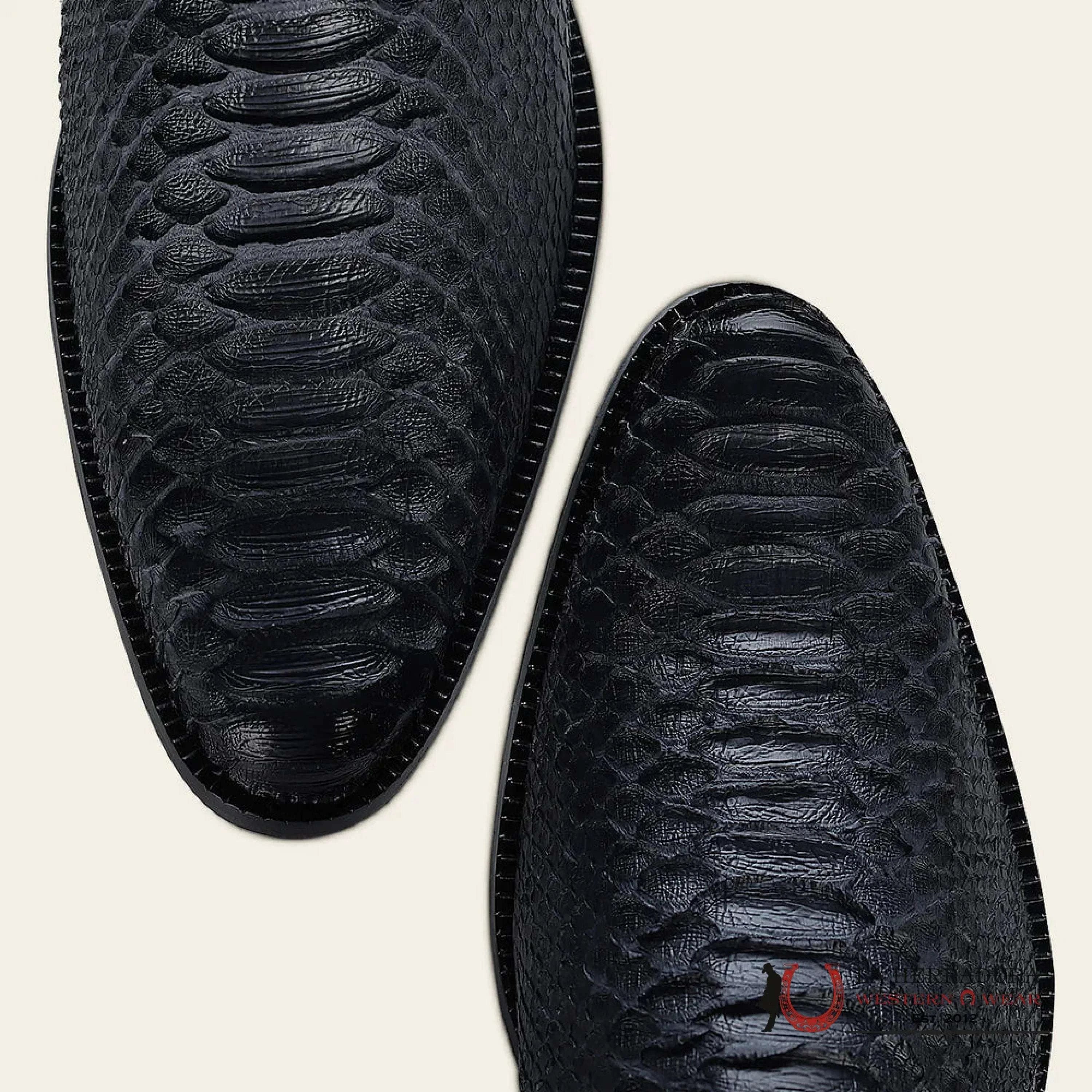 FRANCO CUADRA PYTHON TERNERA INCA BLACK SHORT BOOT FC817 BOTAS HOMBRES