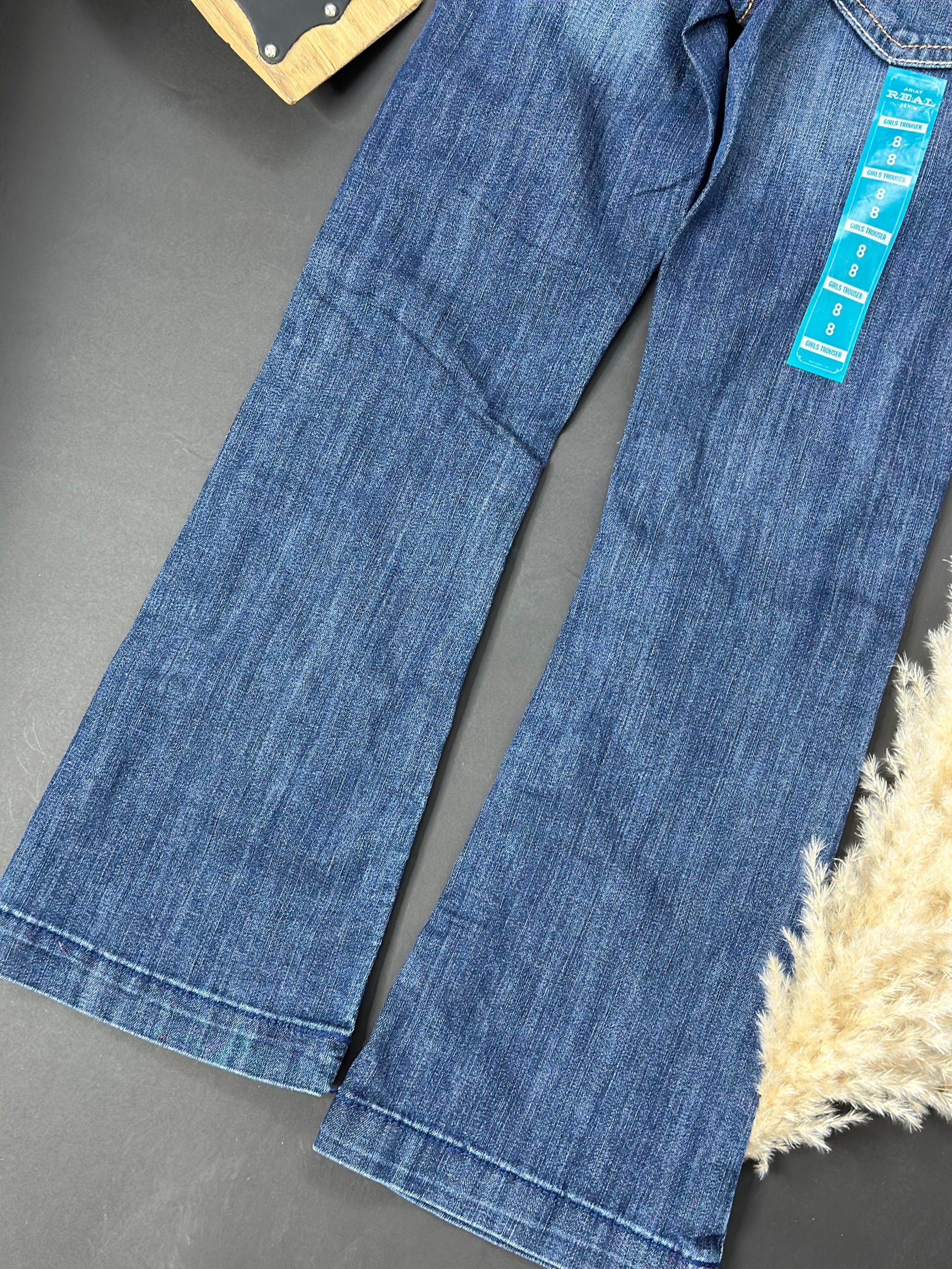 Girls Ariat Real Pacific Trouser Dark Wash Jean Niños