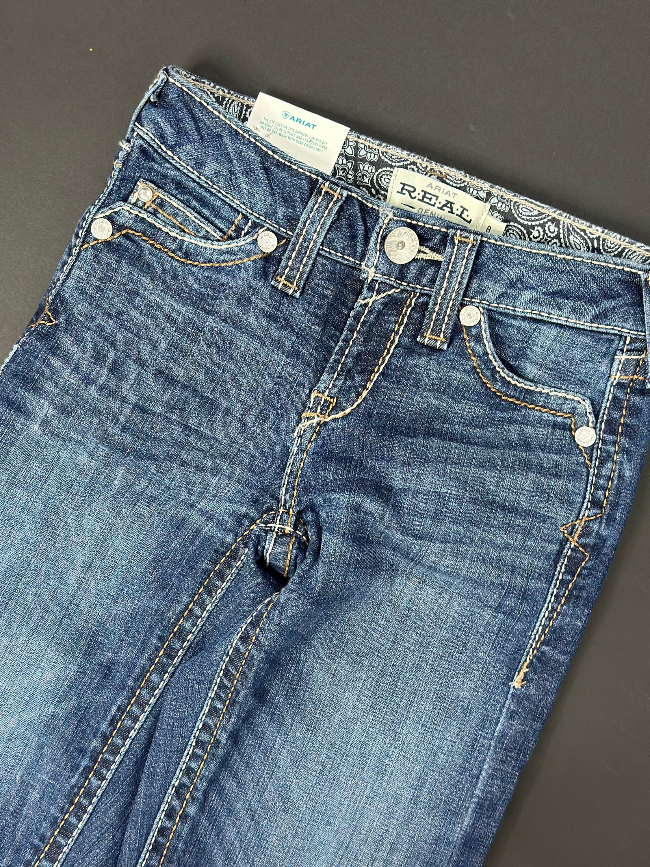 Girls Ariat Real Pacific Trouser Dark Wash Jean Niños