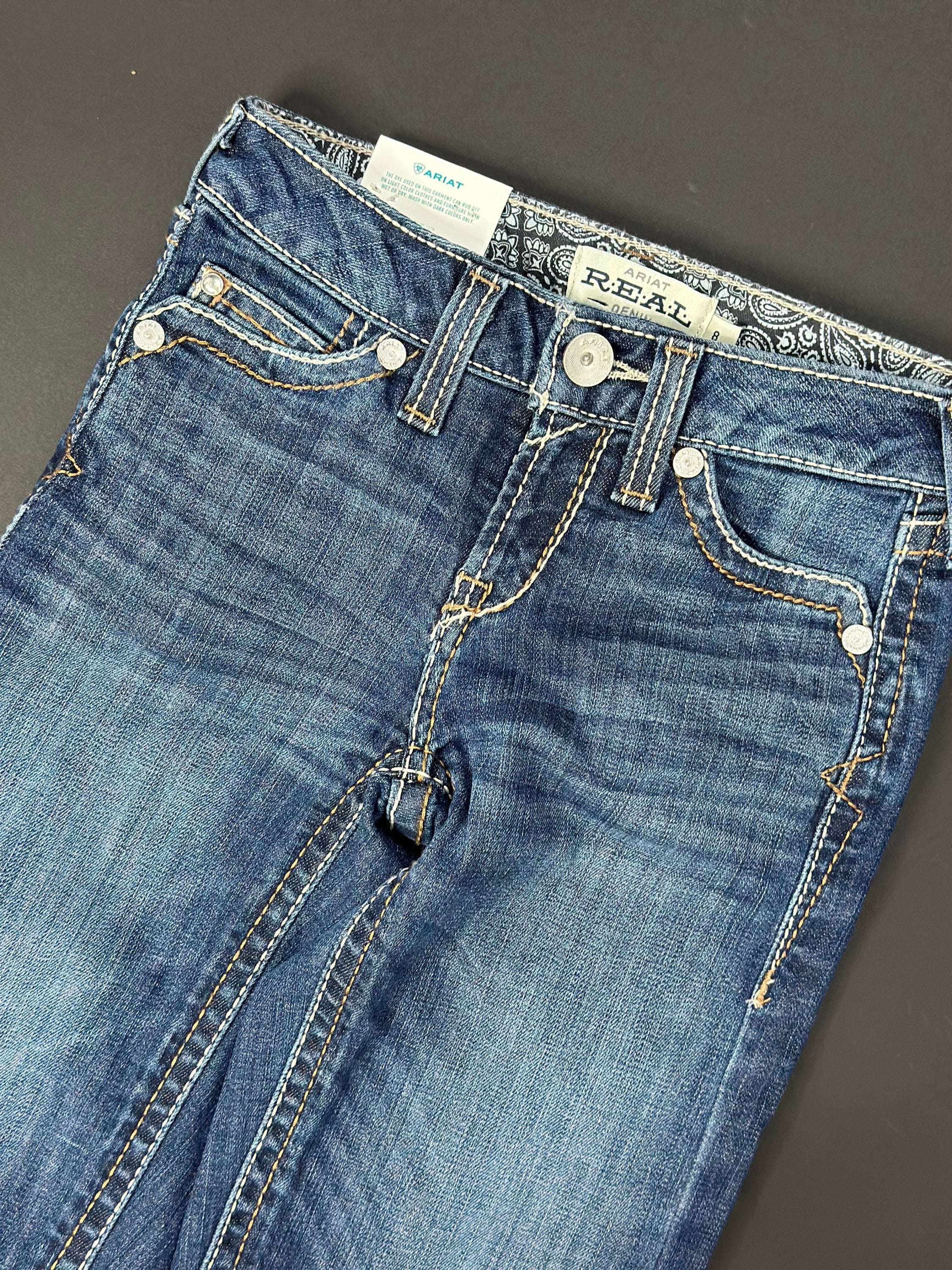 Girls Ariat Real Pacific Trouser Dark Wash Jean Niños