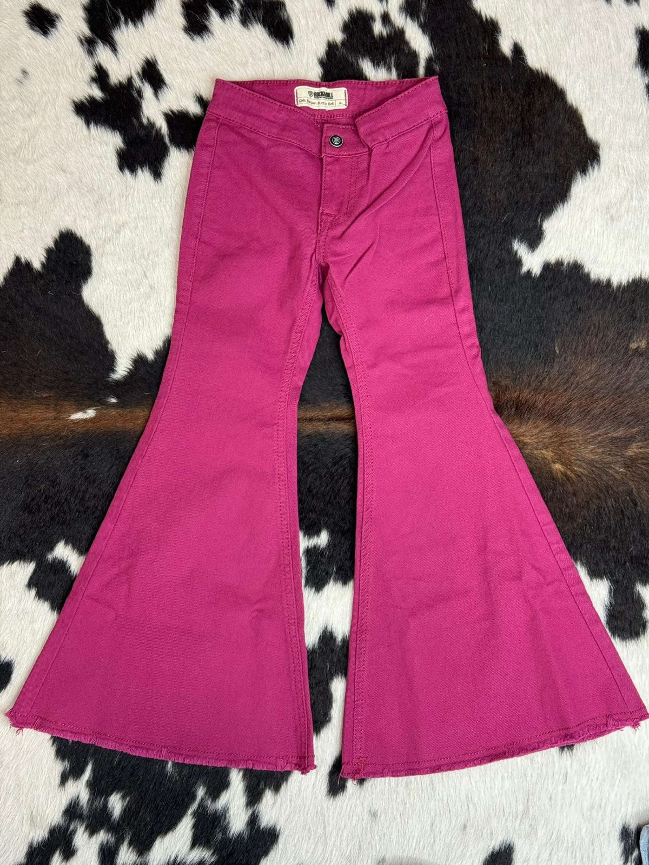 Girls Rock & Roll Burgundy Bell Bottom Niños