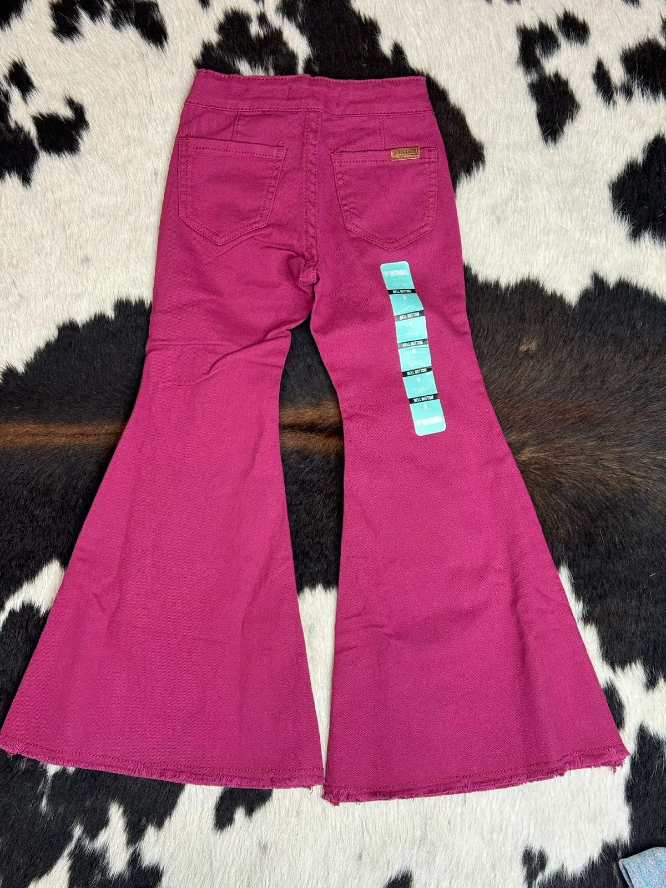 Girls Rock & Roll Burgundy Bell Bottom Niños