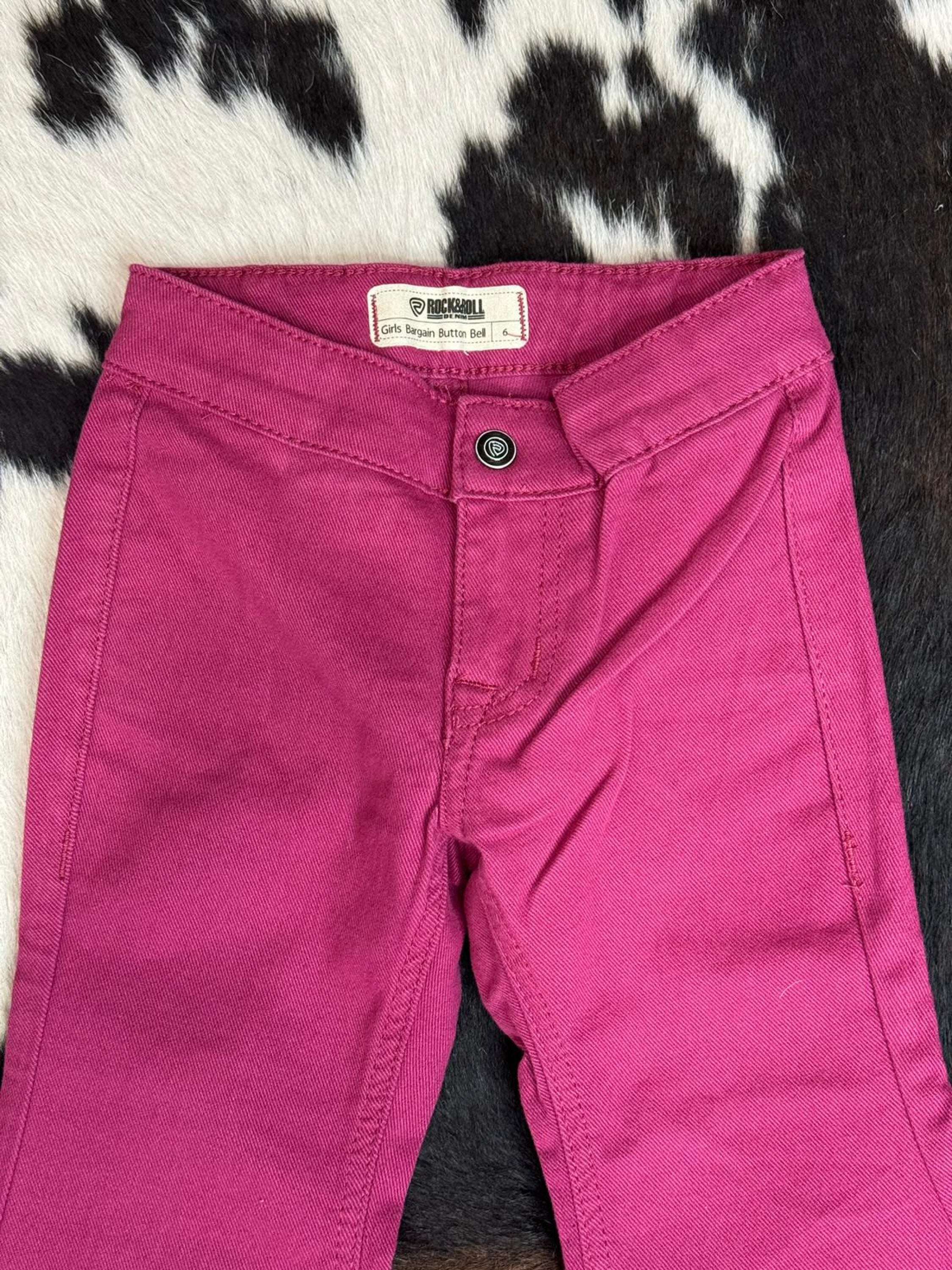 Girls Rock & Roll Burgundy Bell Bottom Niños