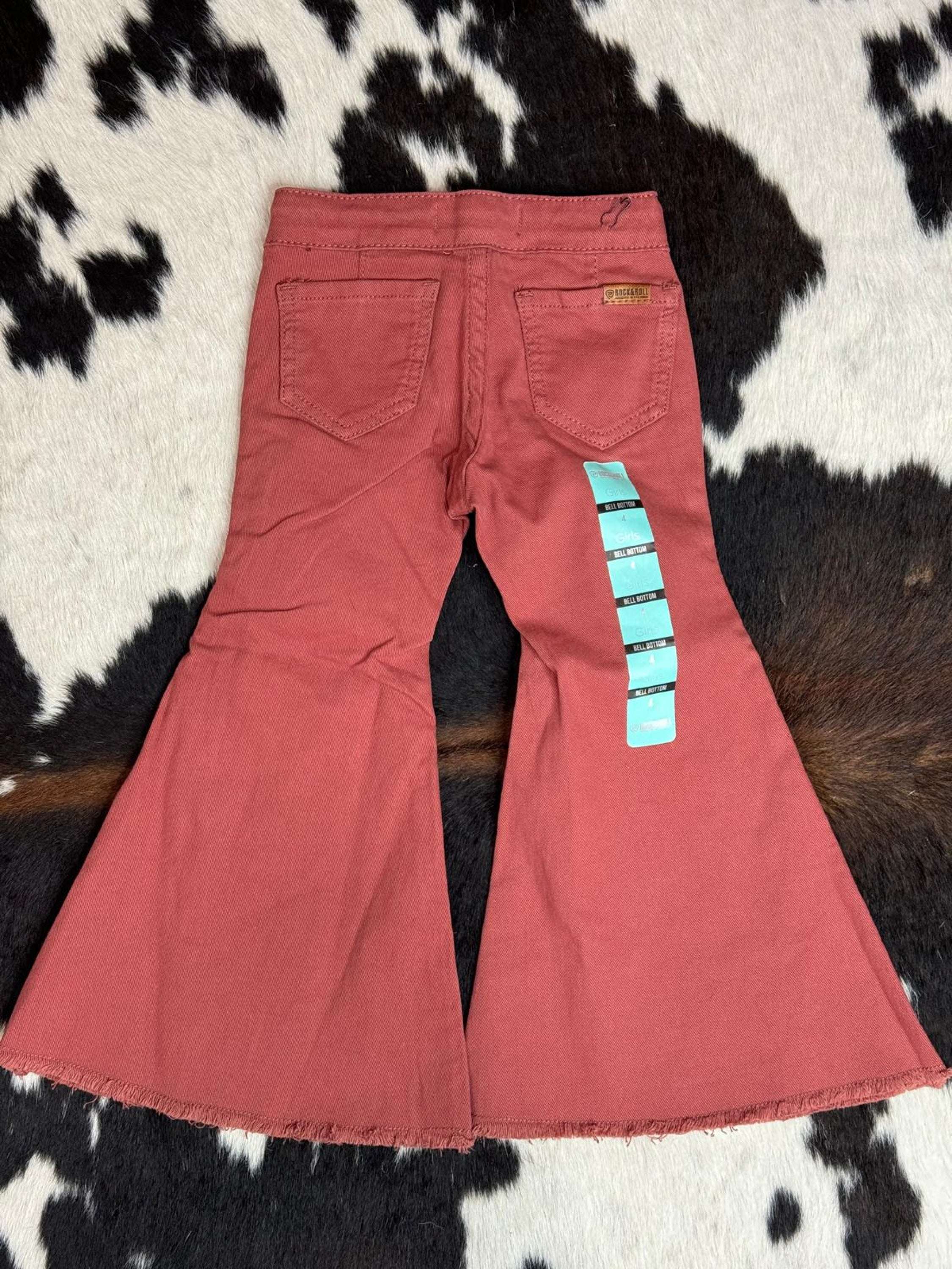 Girls Rock & Roll Rose/Mauve Rosy Brown Bell Bottom Niños
