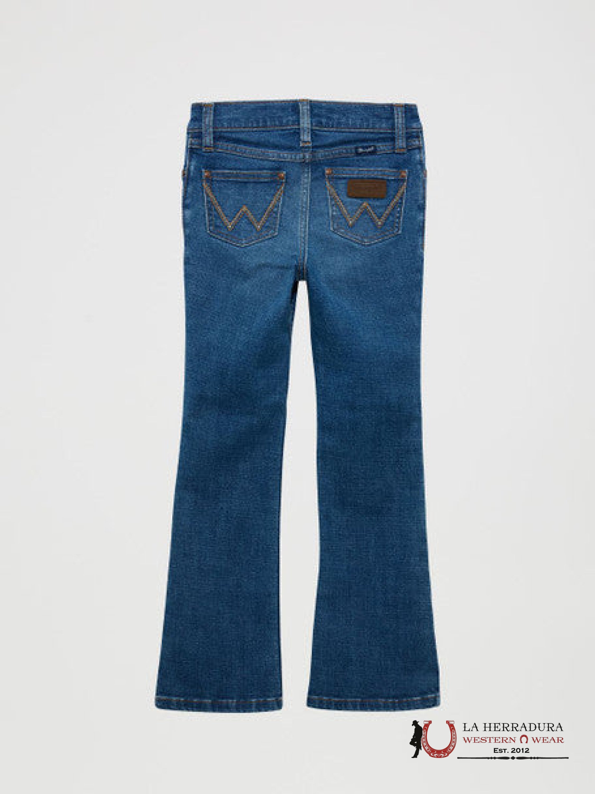 GIRLS WRANGLER JEANS REG BOOTCUT BROWN AND WHITE SEAMS 112365046 NIÑOS