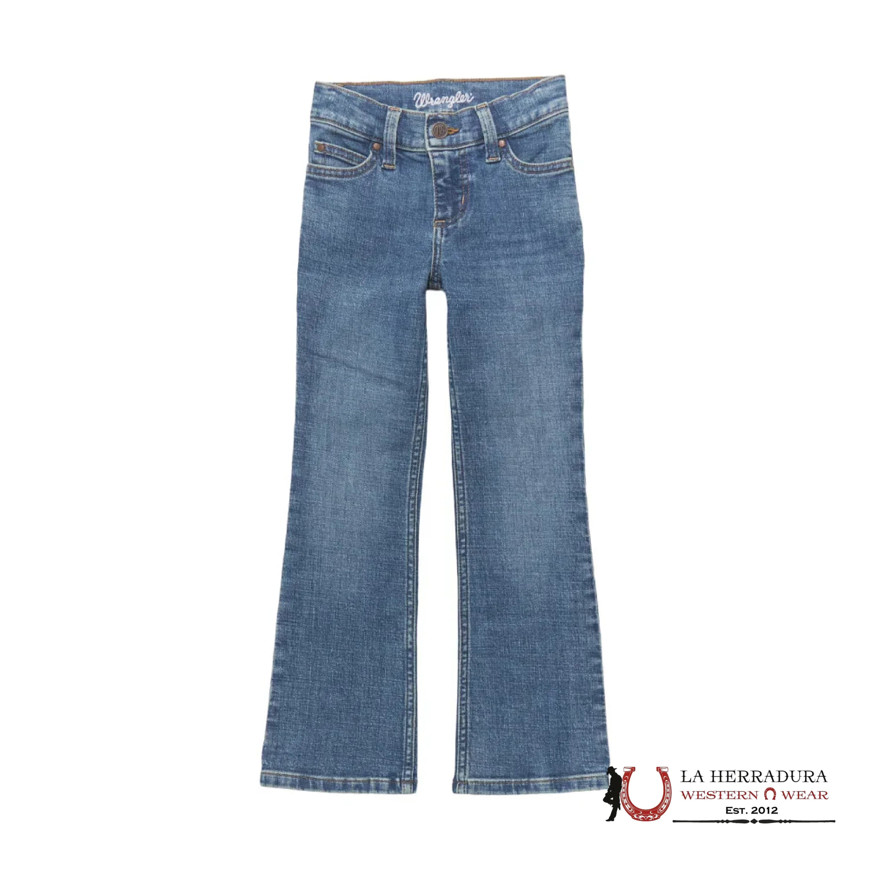 GIRLS WRANGLER JEANS REG BOOTCUT Washed with brown seams 112353039 NIÑOS