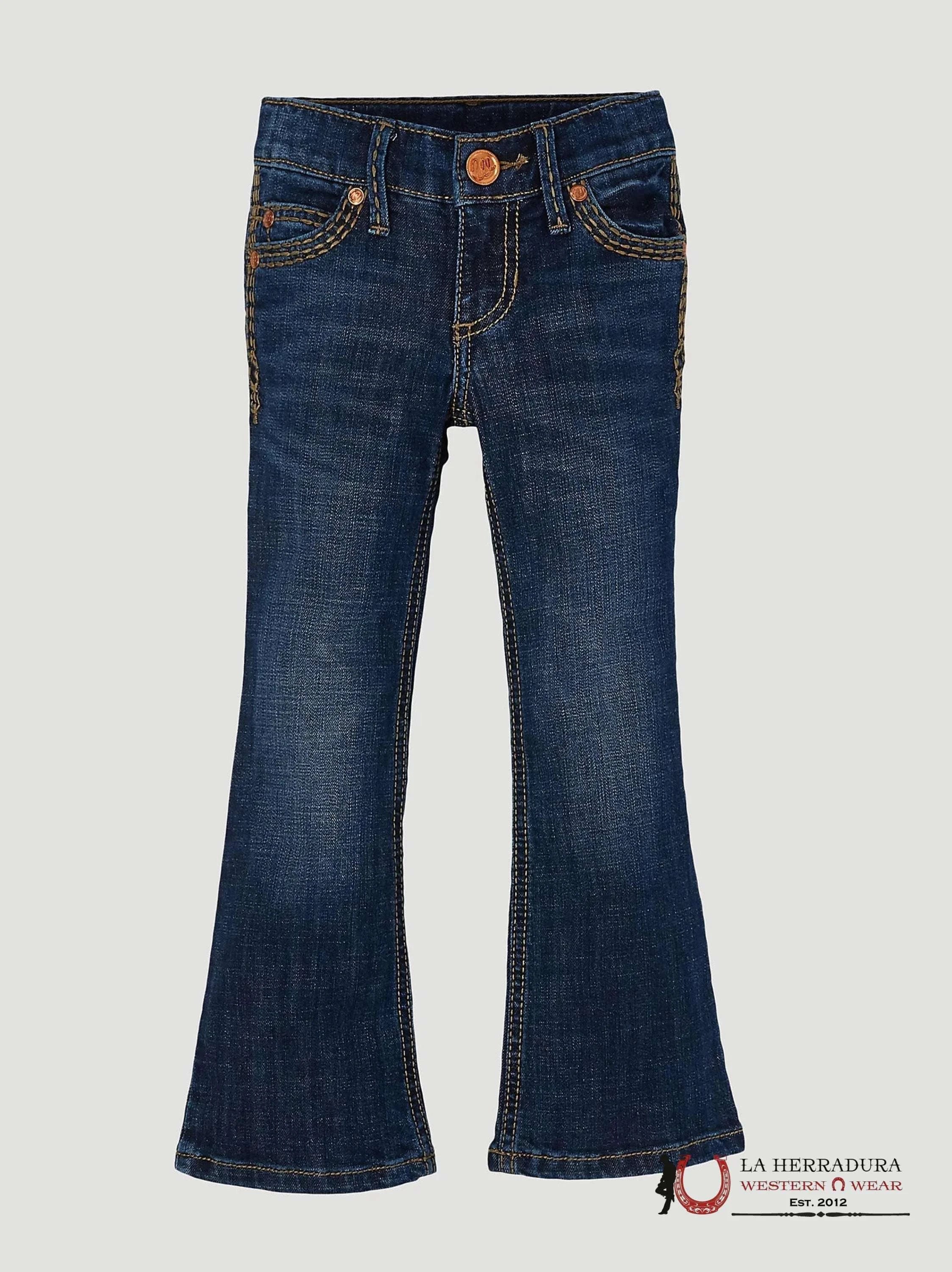 GIRLS WRANGLER JEANS SLIM RETRO WITH BROWN SEAMS 1009MWGHS NIÑOS