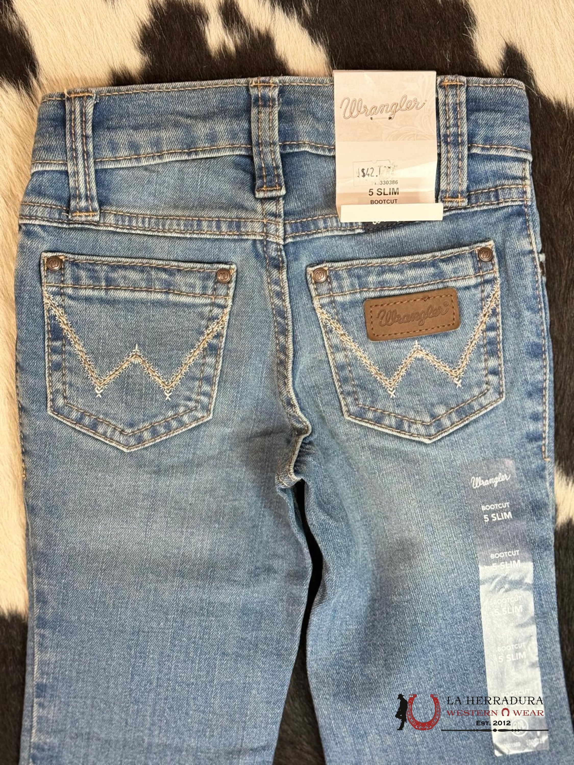 Girls Wrangler Slim Bootcut Light Back Pocket Design Niños