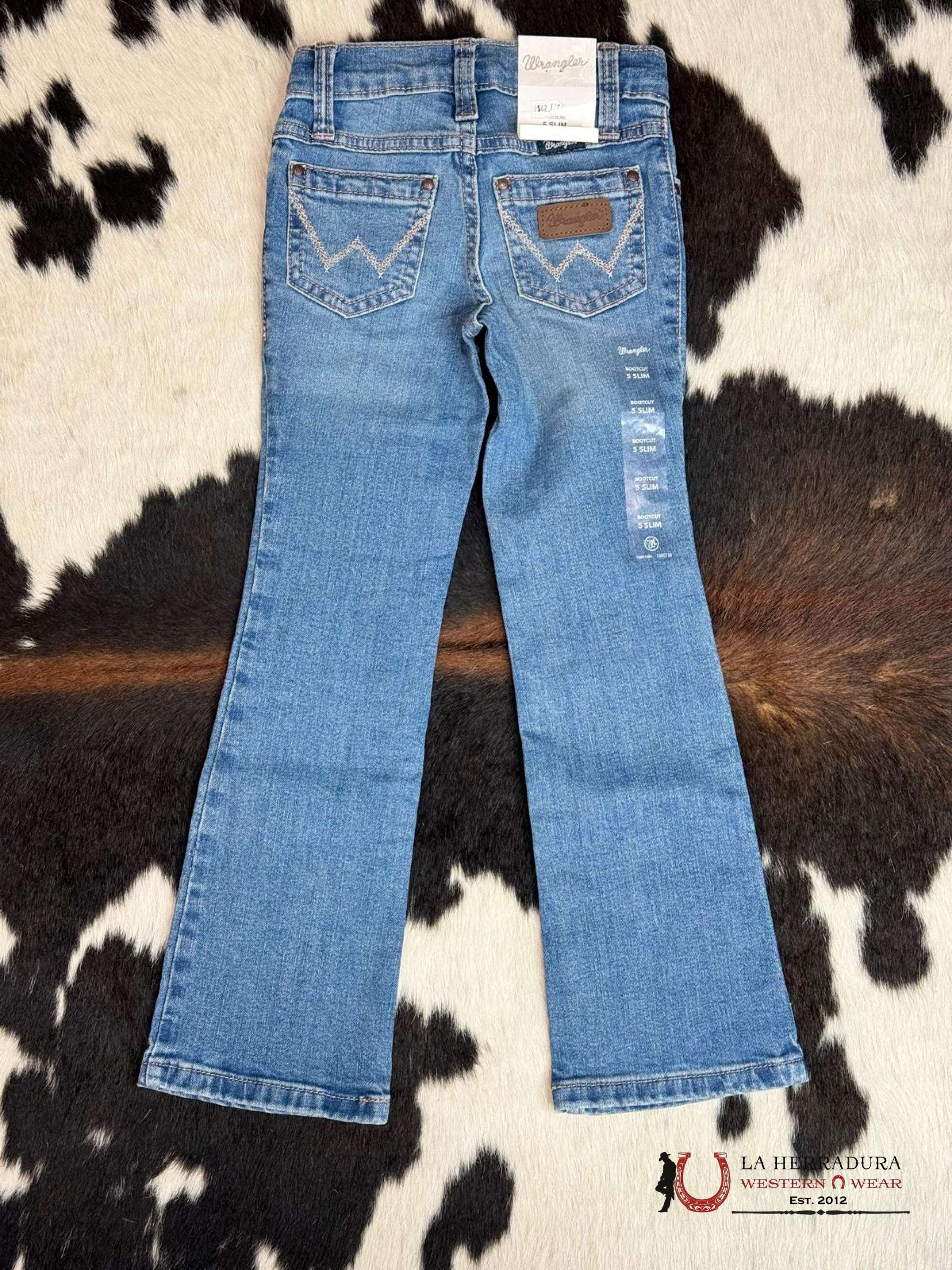 Girls Wrangler Slim Bootcut Light Back Pocket Design Niños