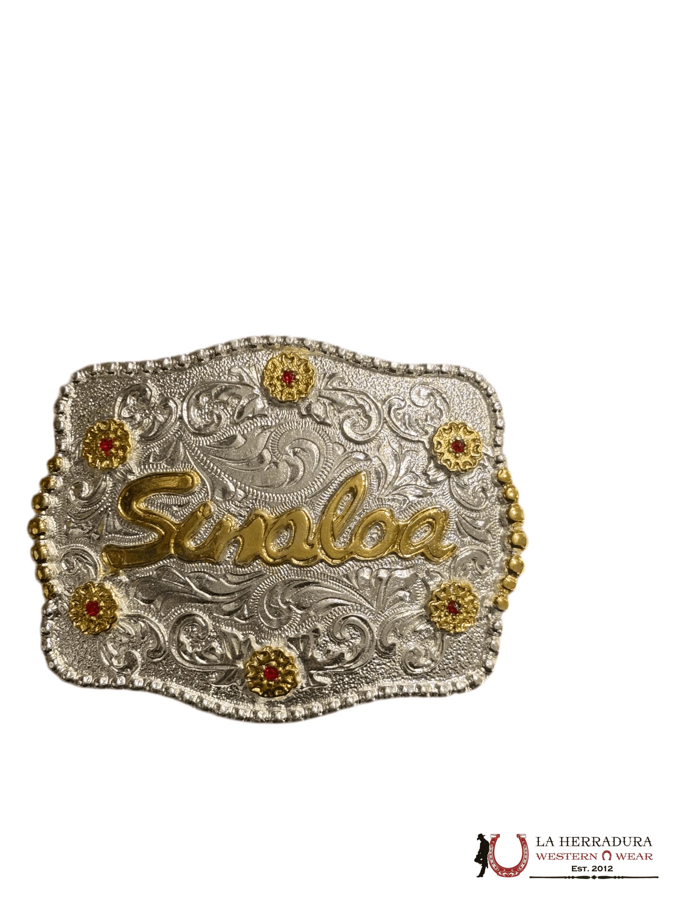 GOLD AND SILVER SINALOA SQUARE BUCKLE ACCESORIOS