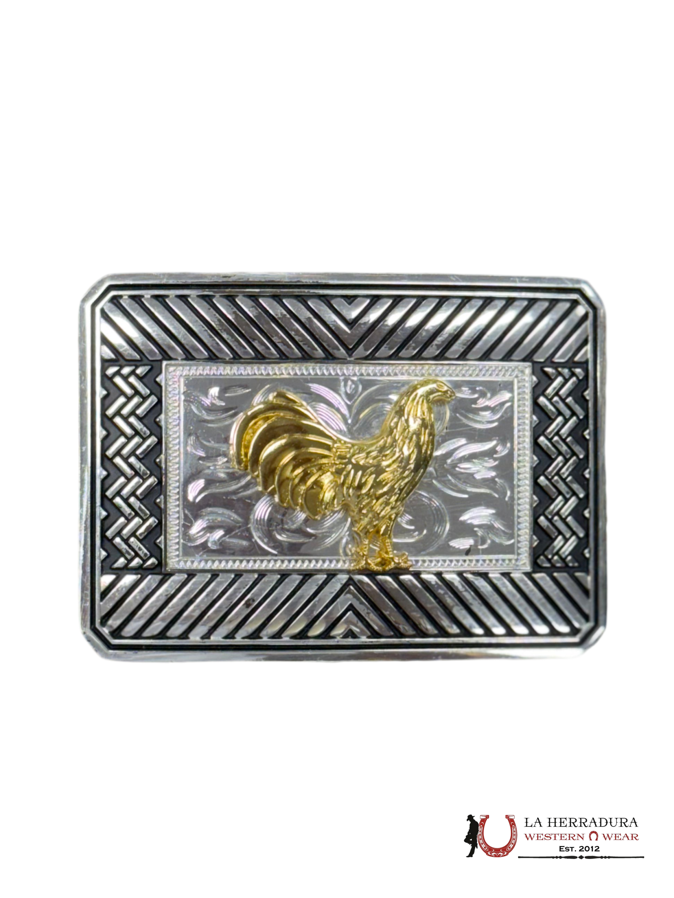 GOLD GALLO AZTEC DESIGN SQUARE BUCKLE ACCESORIOS