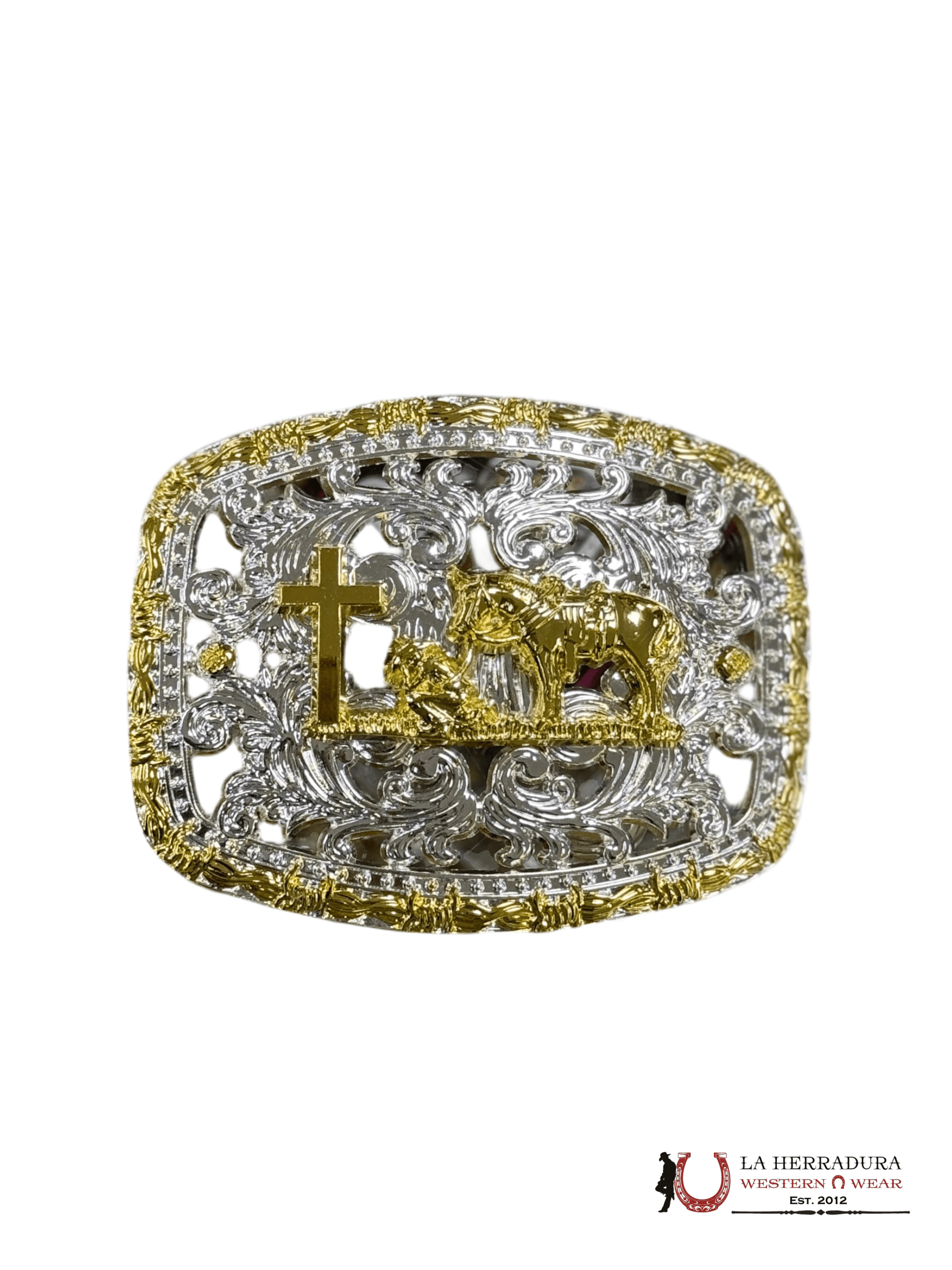 GOLD GINETE SILVER SQUARE BUCKLE ACCESORIOS