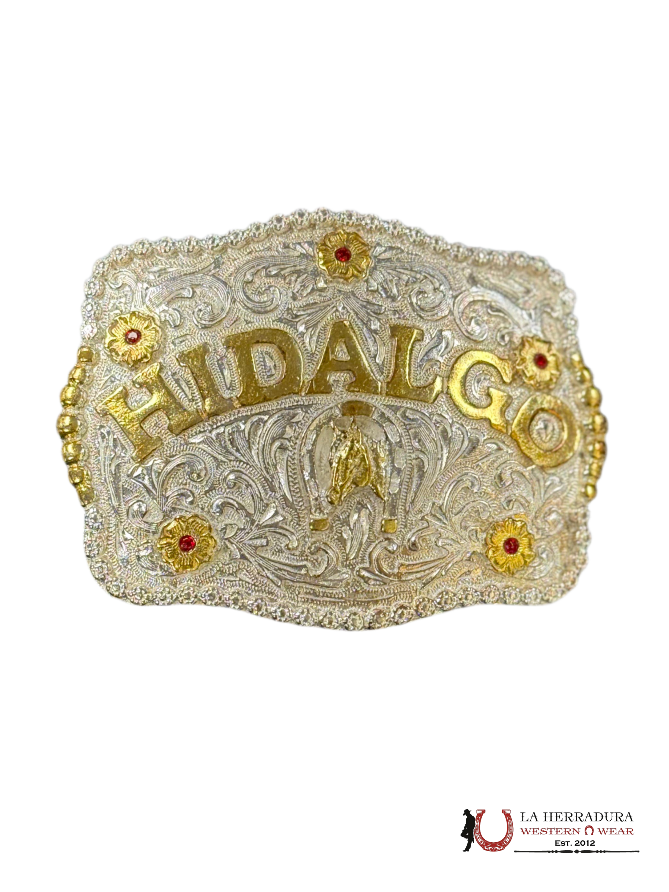 GOLD HIDALGO RUBIES SQUARE BUCKLE ACCESORIOS