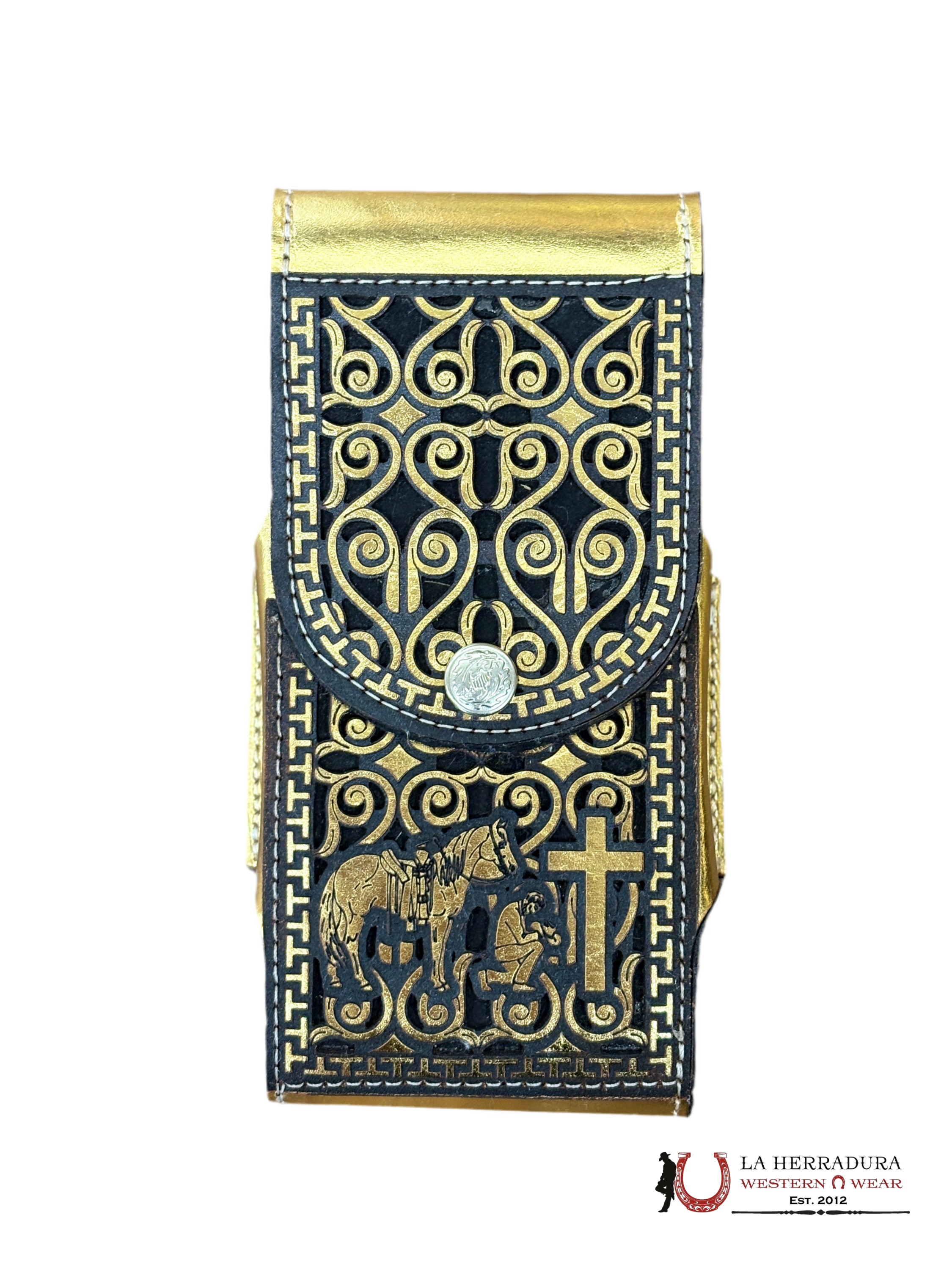 GOLD PRAYING COWBOY PHONE CASE